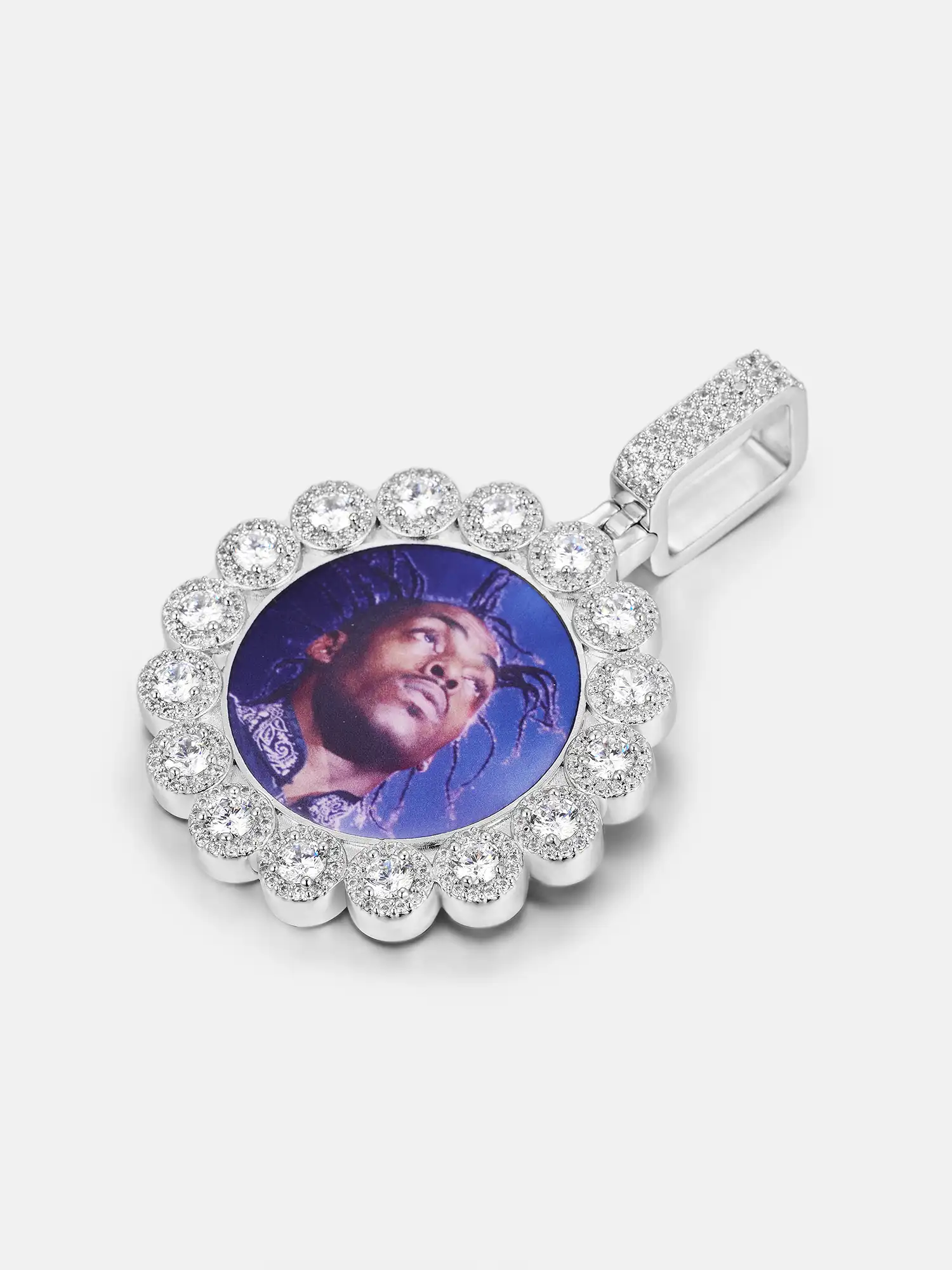 Double Row Round Moissanite Photo Pendant 6.1CT - Image 4