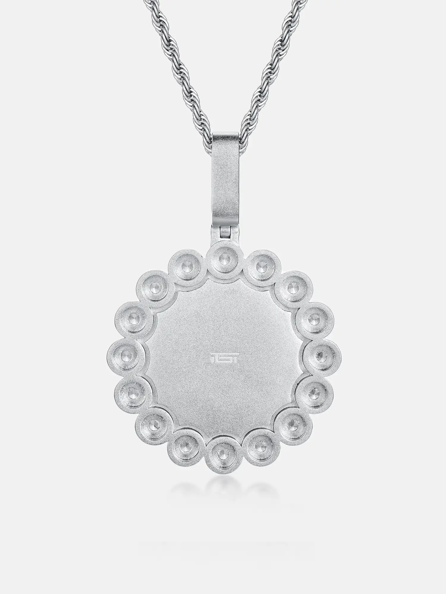 Double Row Round Moissanite Photo Pendant 6.1CT - Image 5