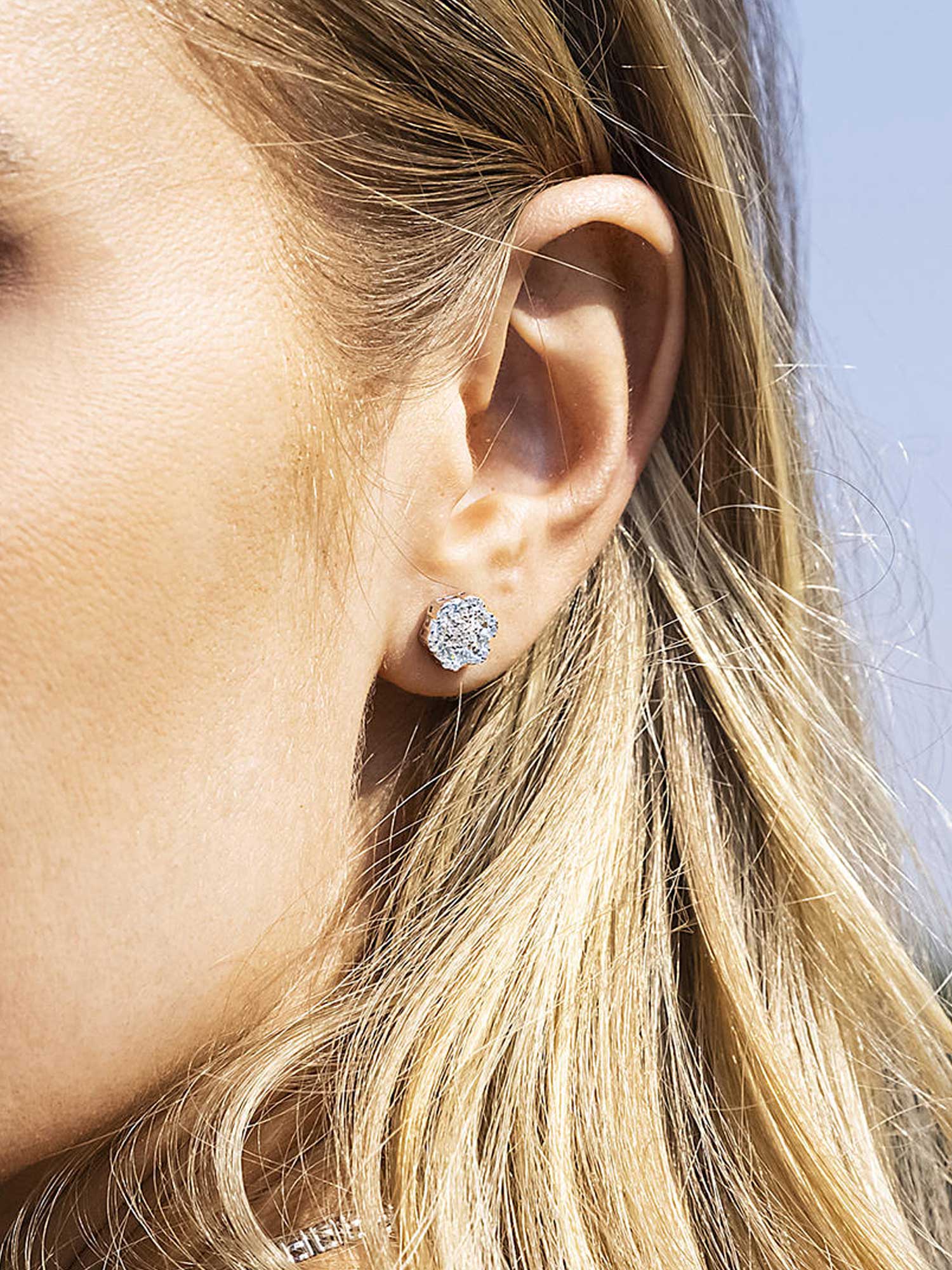 S925 Moissanite Cluster Hexagon Earrings - Image 3