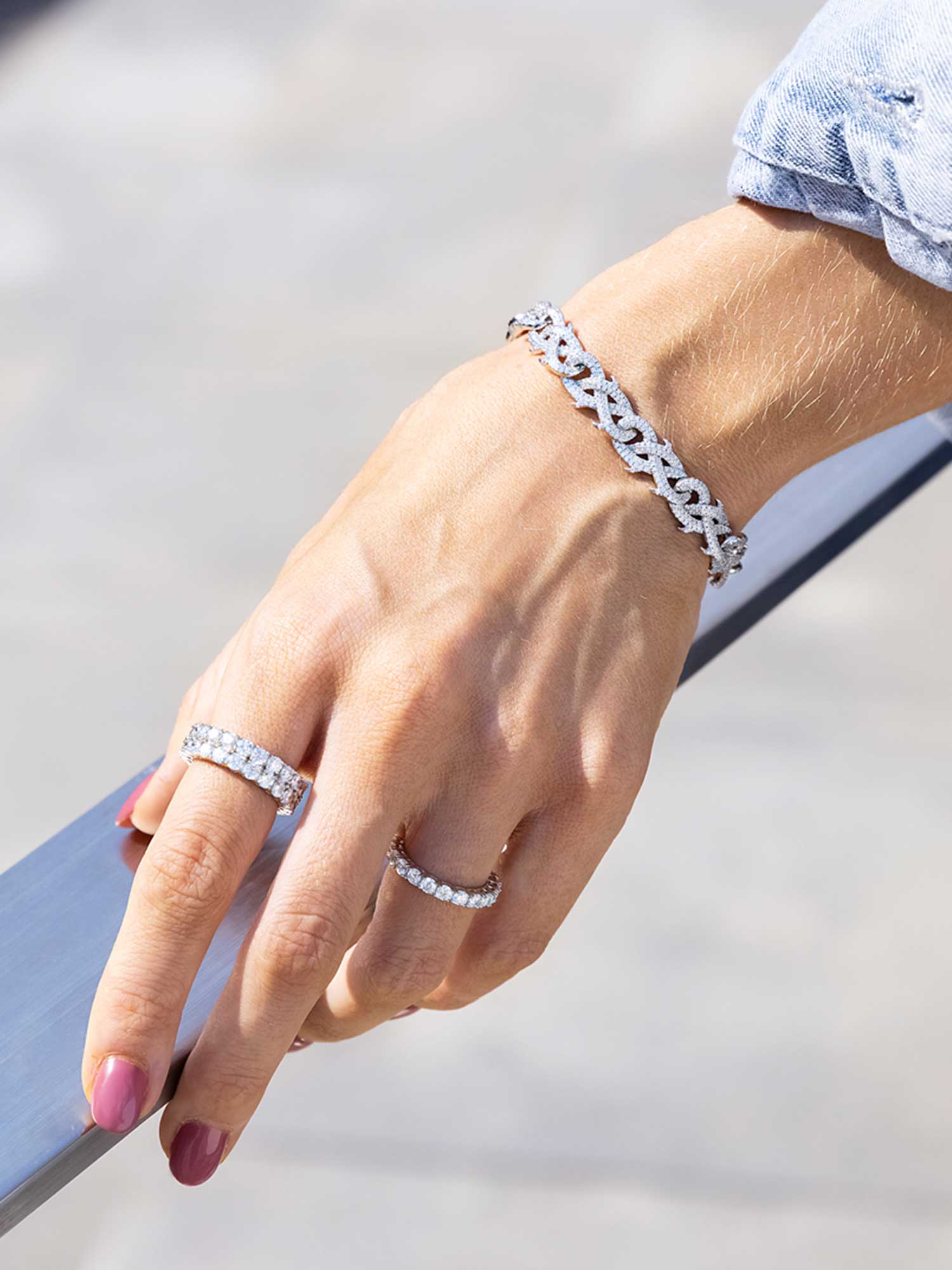 S925 Moissanite Crown of Thorns Chain or Bracelet - Image 4