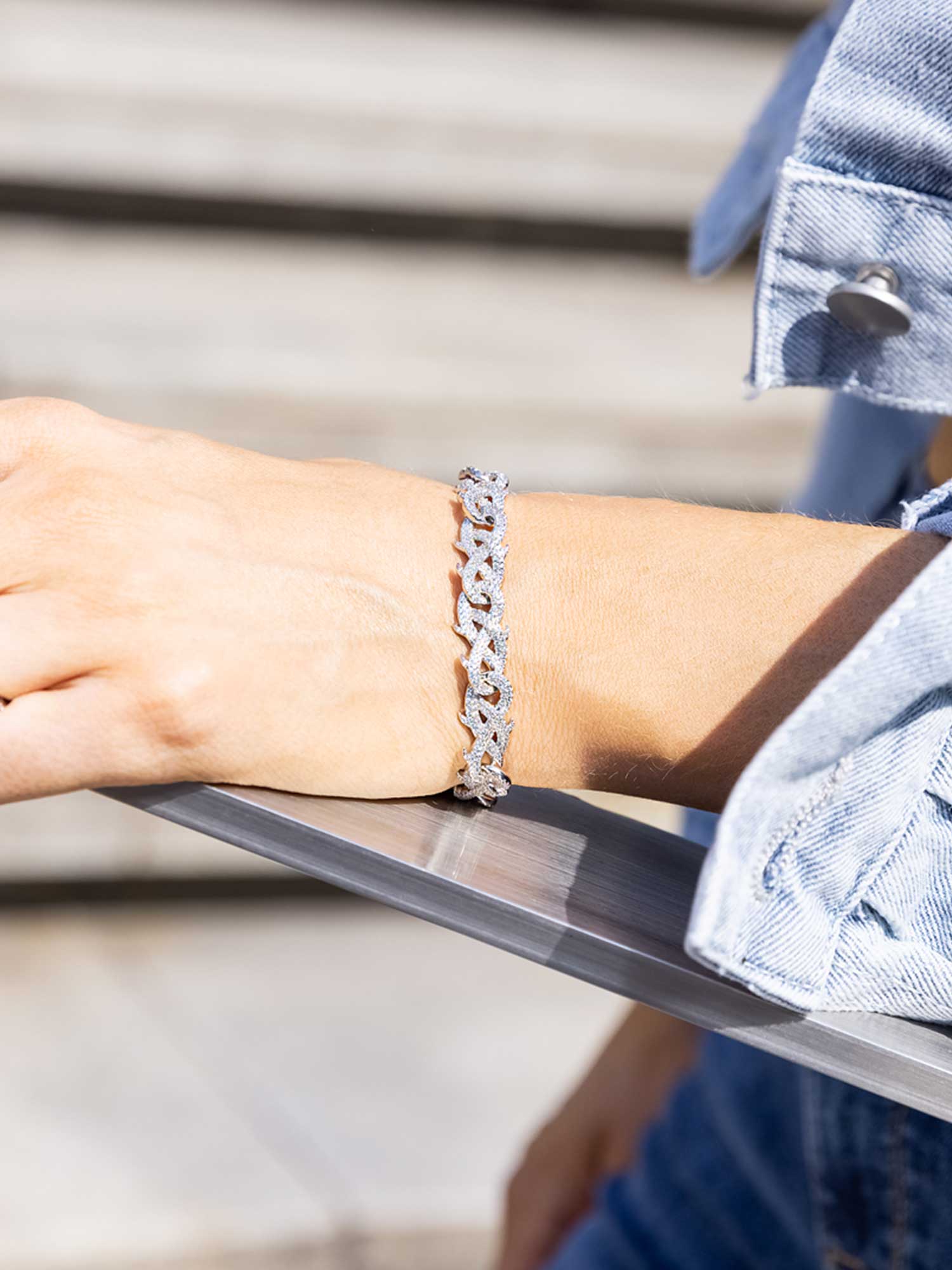 S925 Moissanite Crown of Thorns Chain or Bracelet - Image 5