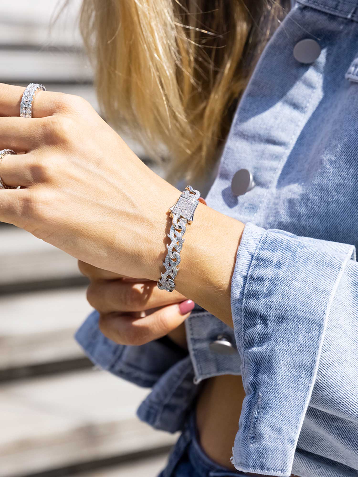 S925 Moissanite Crown of Thorns Chain or Bracelet - Image 6