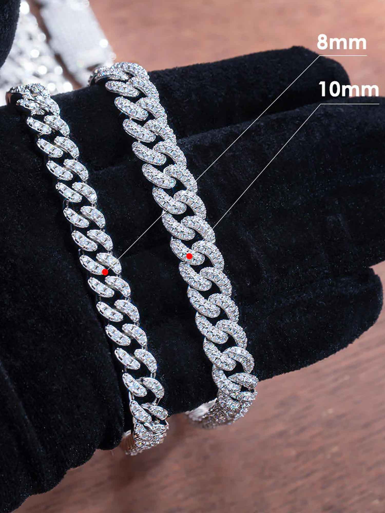 S925 Moissanite Cuban Chain or Bracelet - Image 13