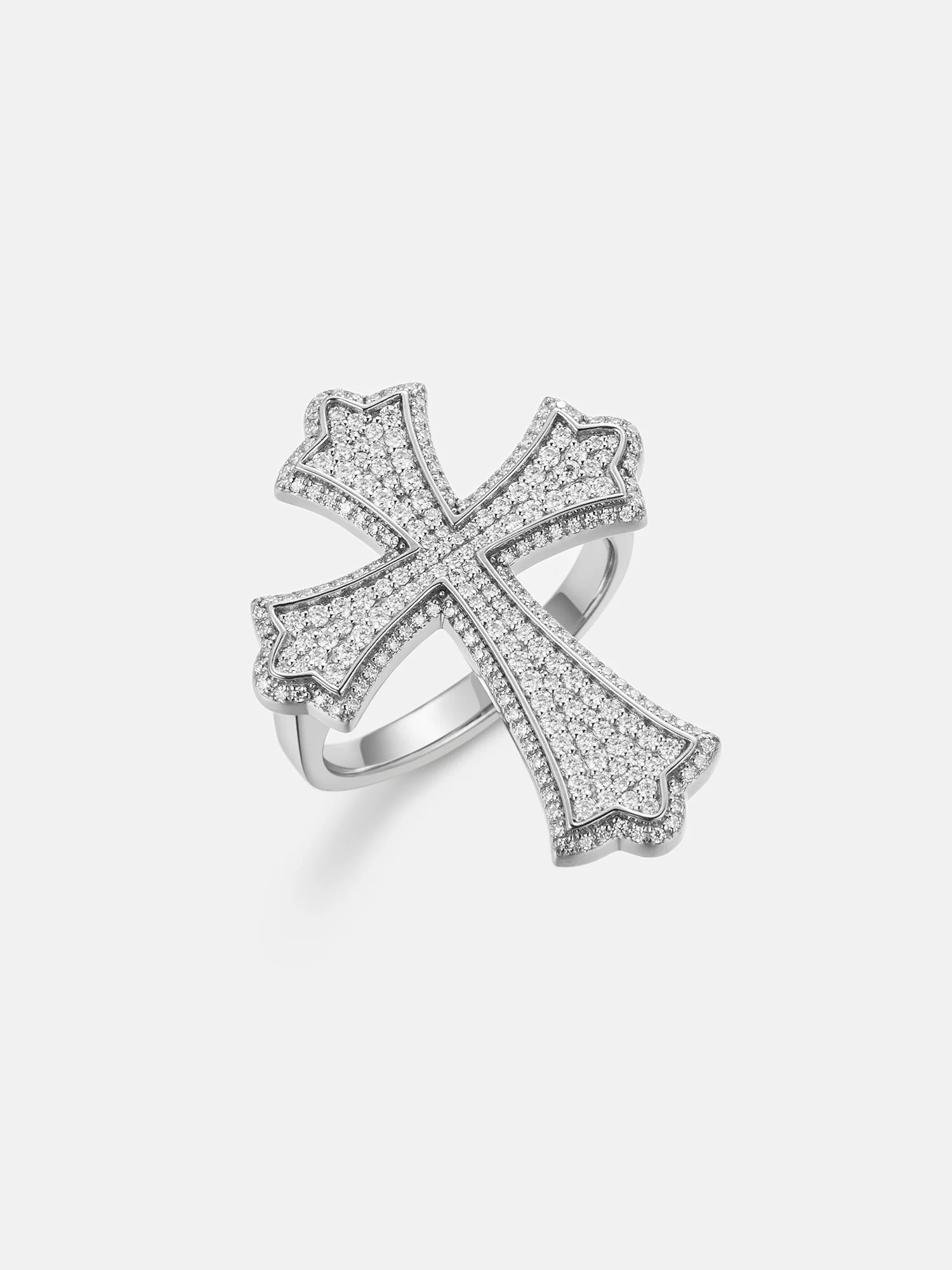 S925 Moissanite Fleuree Cross Ring - Image 2
