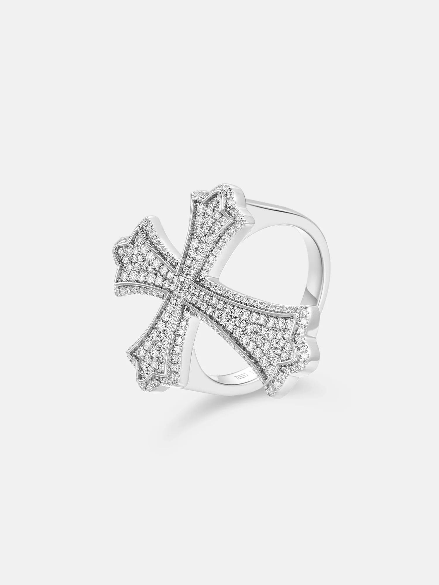 S925 Moissanite Fleuree Cross Ring - Image 3