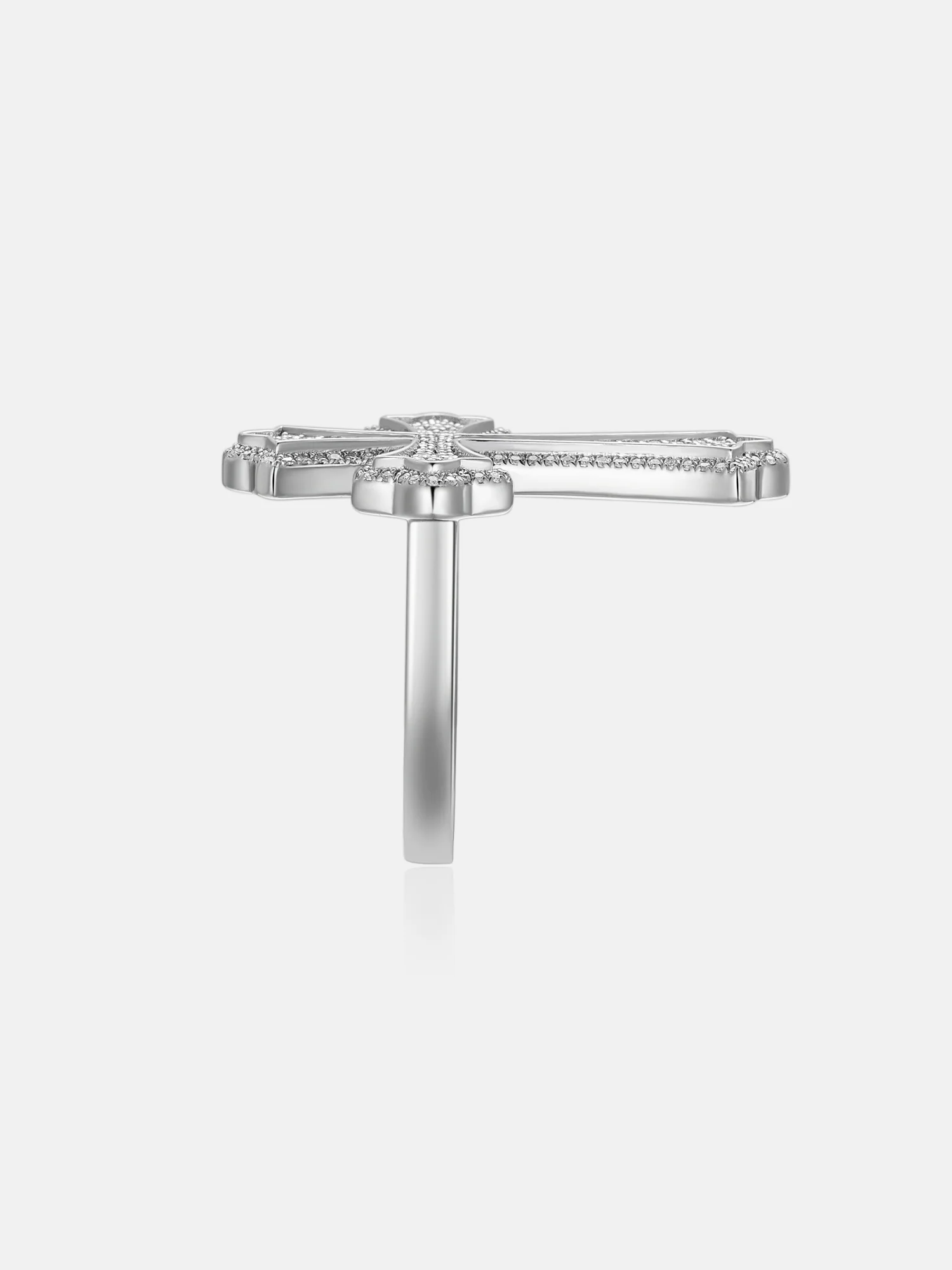 S925 Moissanite Fleuree Cross Ring - Image 4