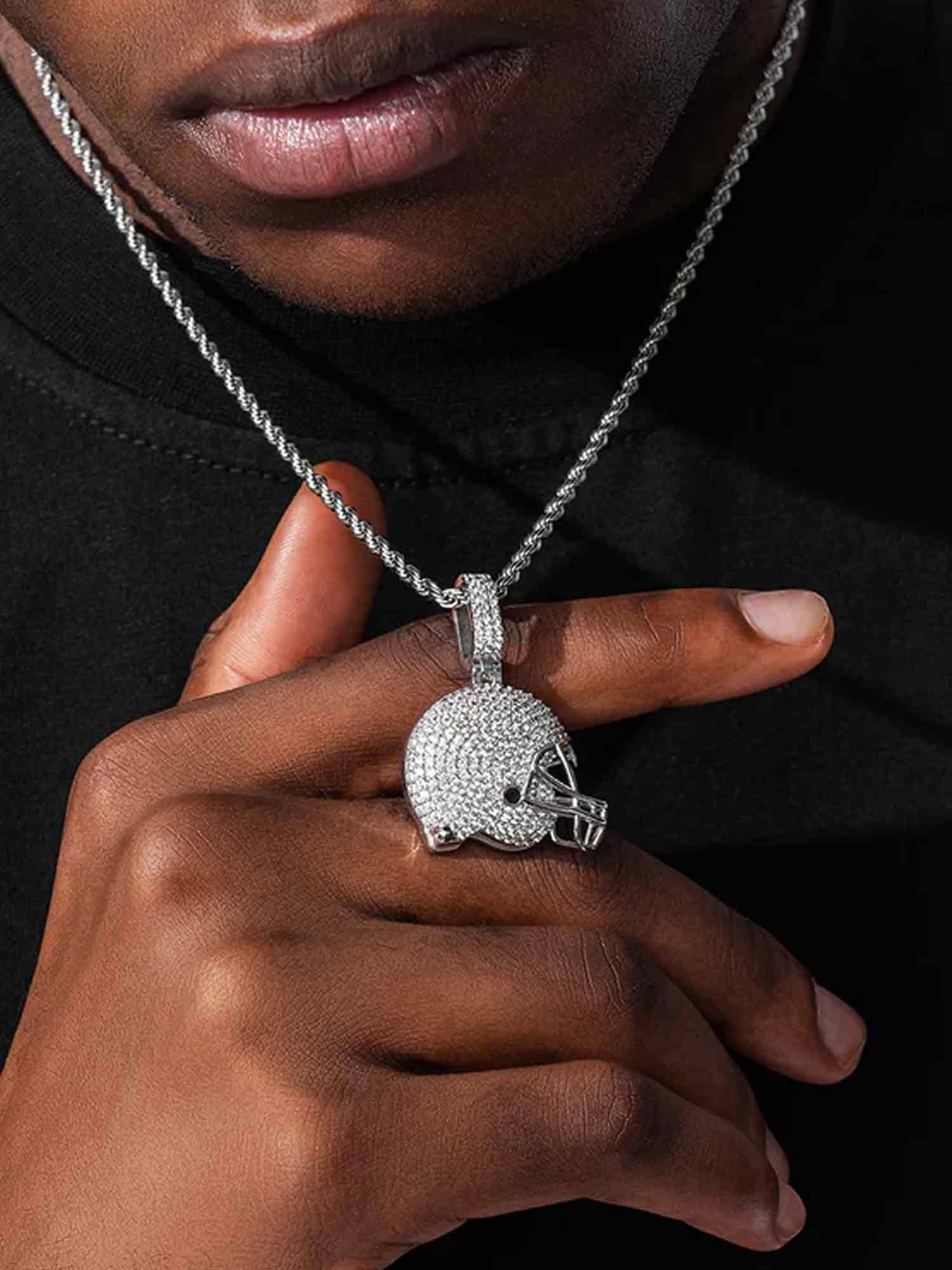 S925 Moissanite Helmet Pendant - Image 6