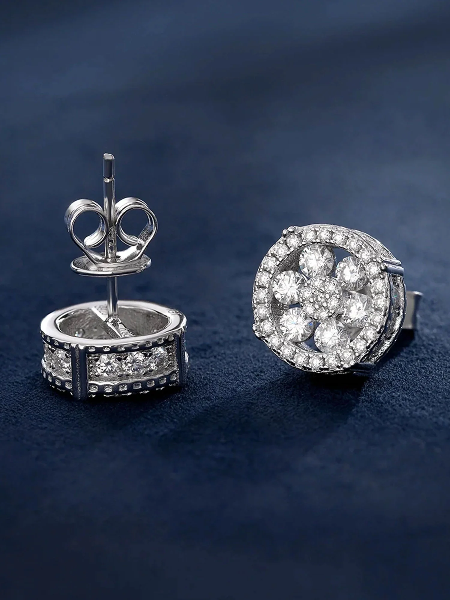 S925 Moissanite Iced Cluster Earrings - Image 3