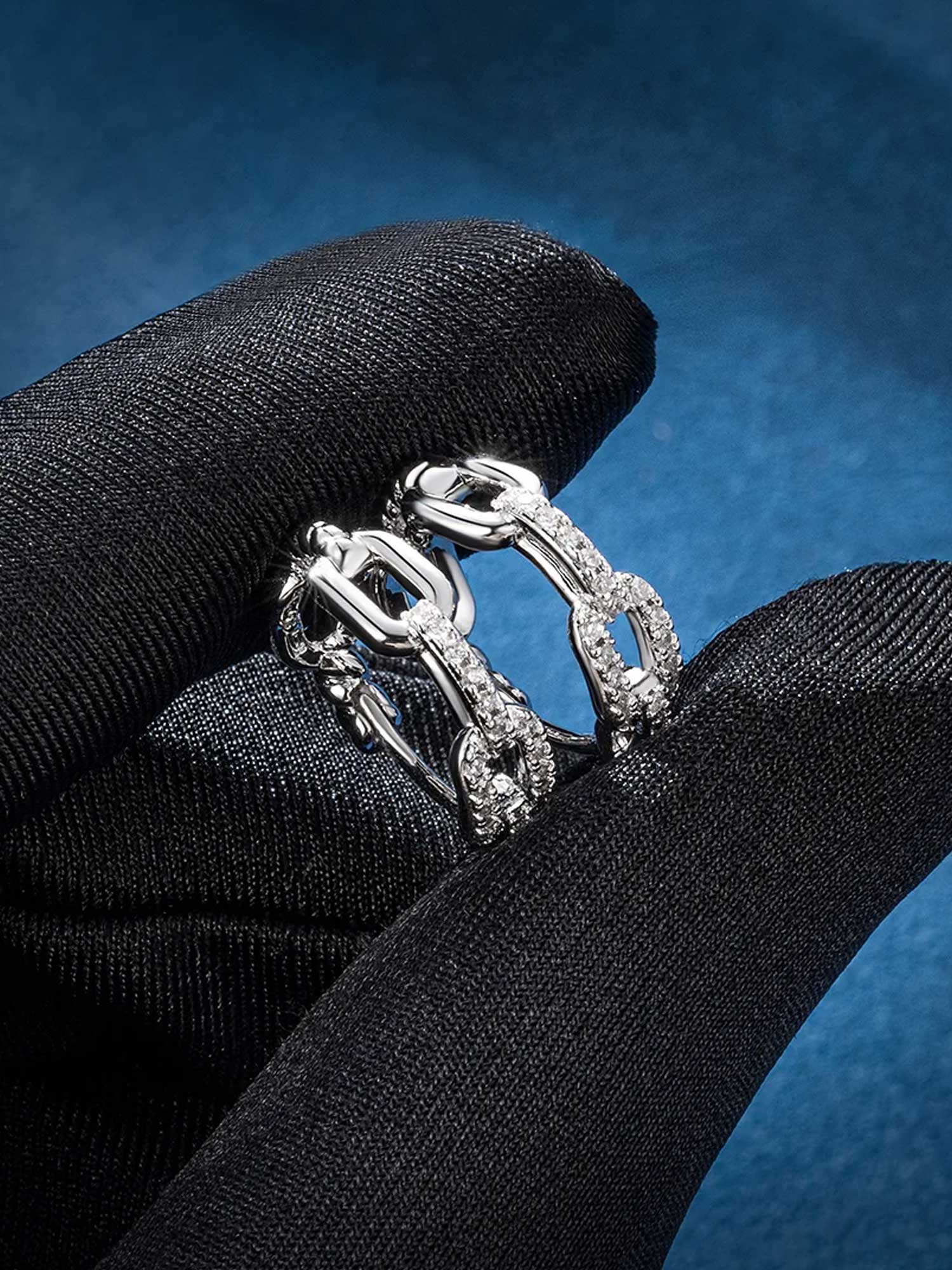 S925 Moissanite Mariner Link Earrings - Image 4