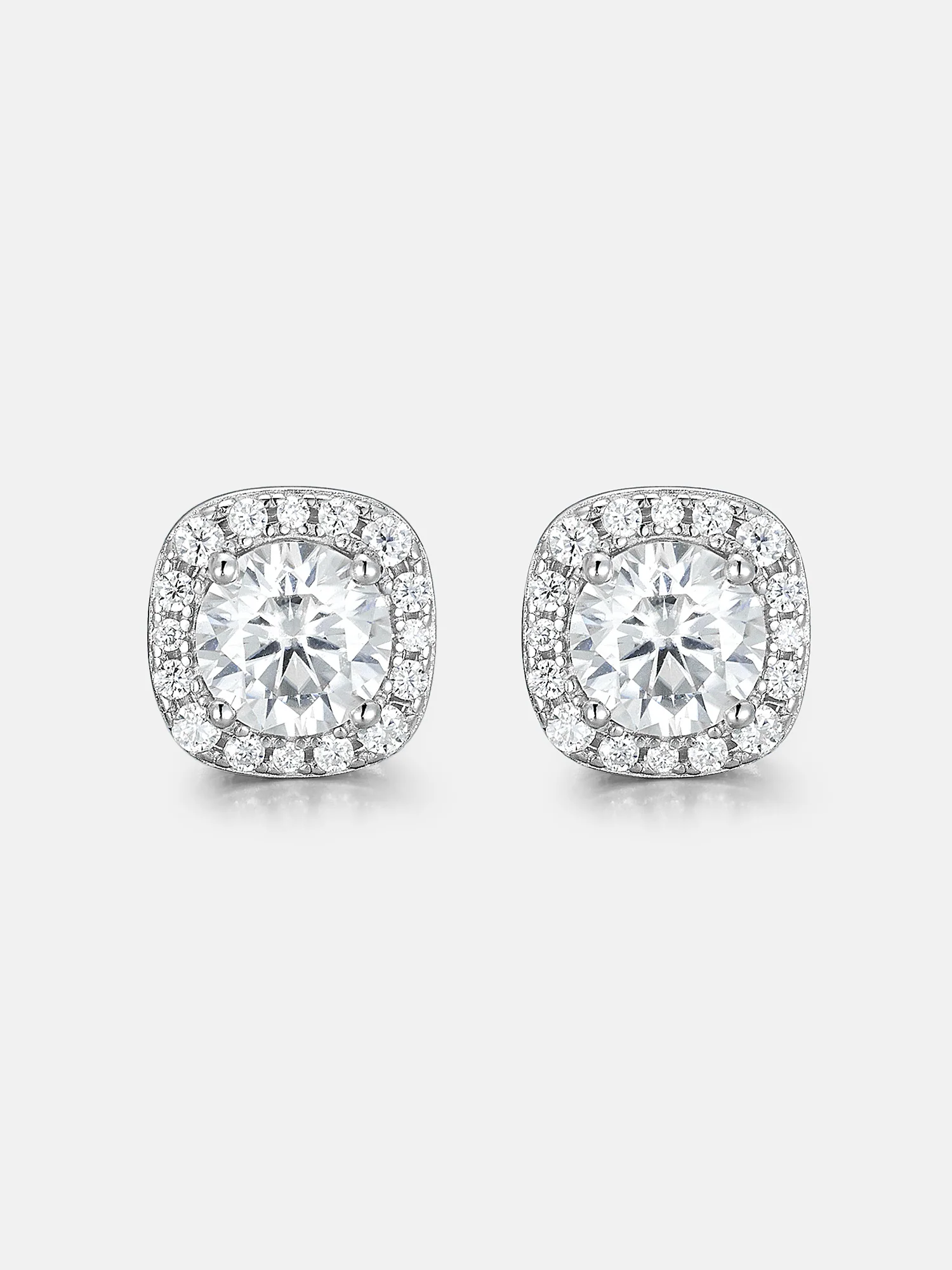 S925 Moissanite Micro Square Stud Earrings