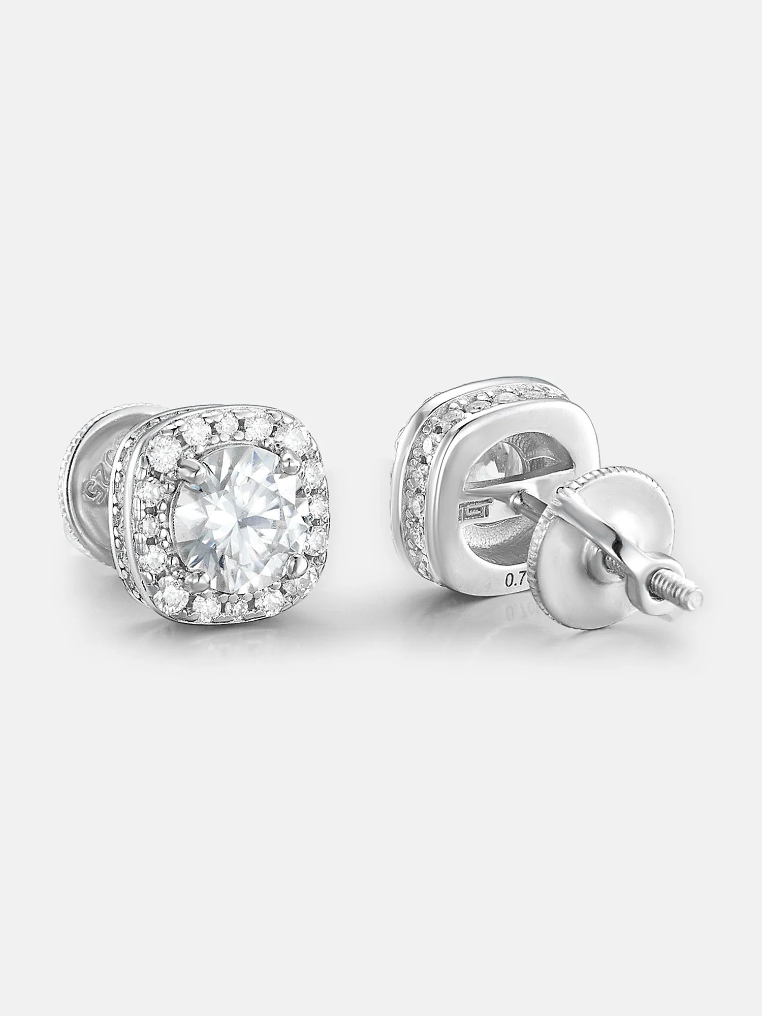 S925 Moissanite Micro Square Stud Earrings - Image 3