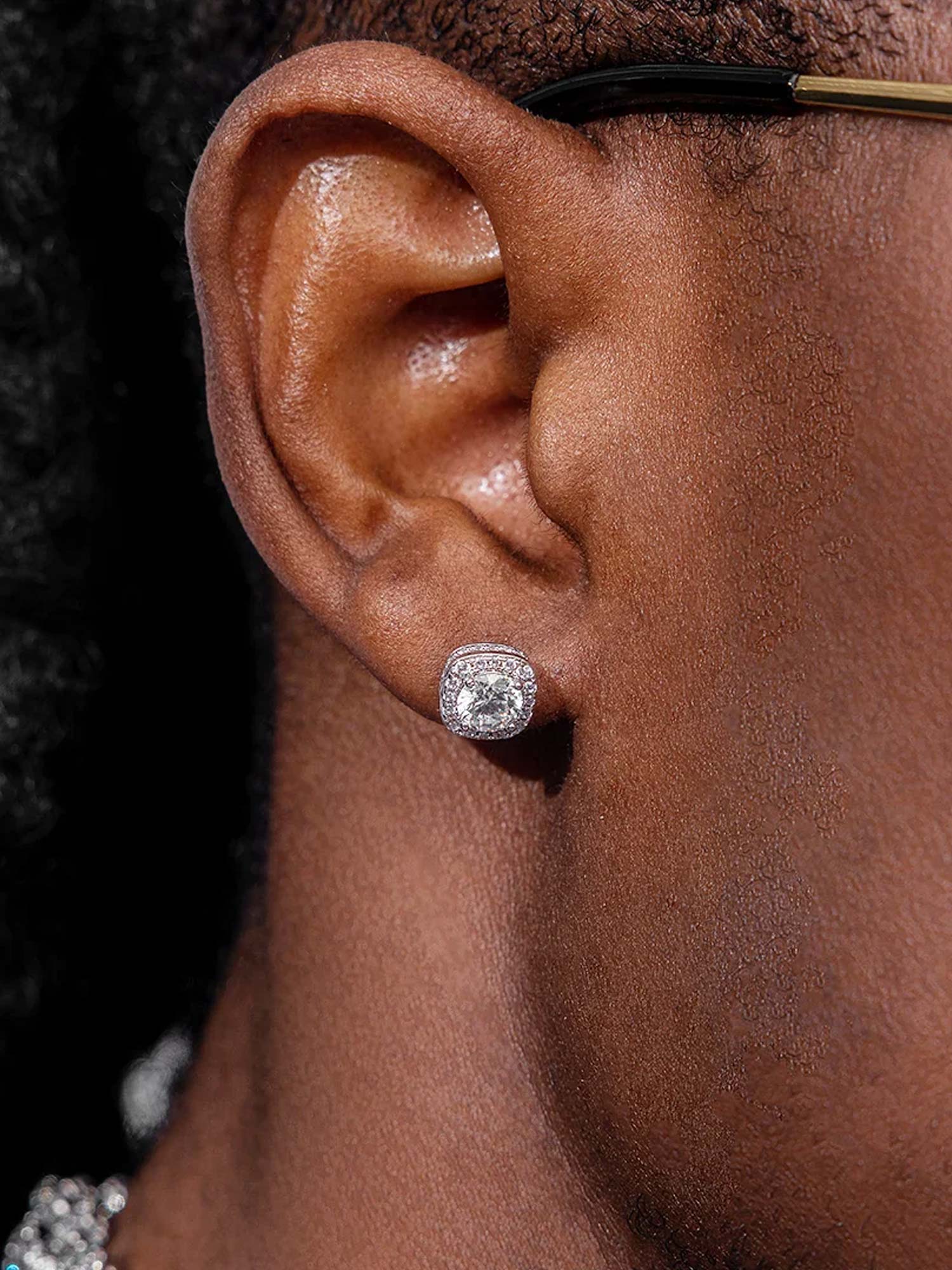 S925 Moissanite Micro Square Stud Earrings - Image 7