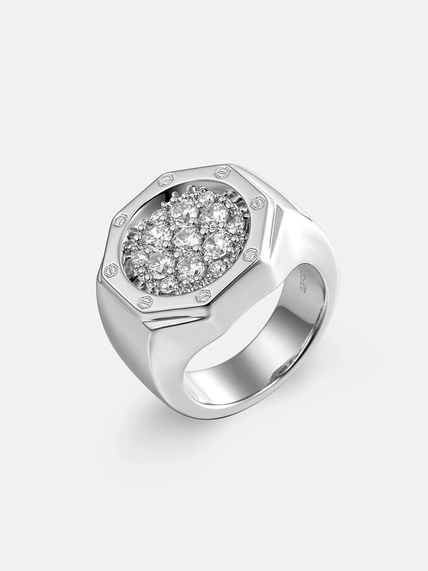 S925 Moissanite Octagon Cluster Ring - Image 2