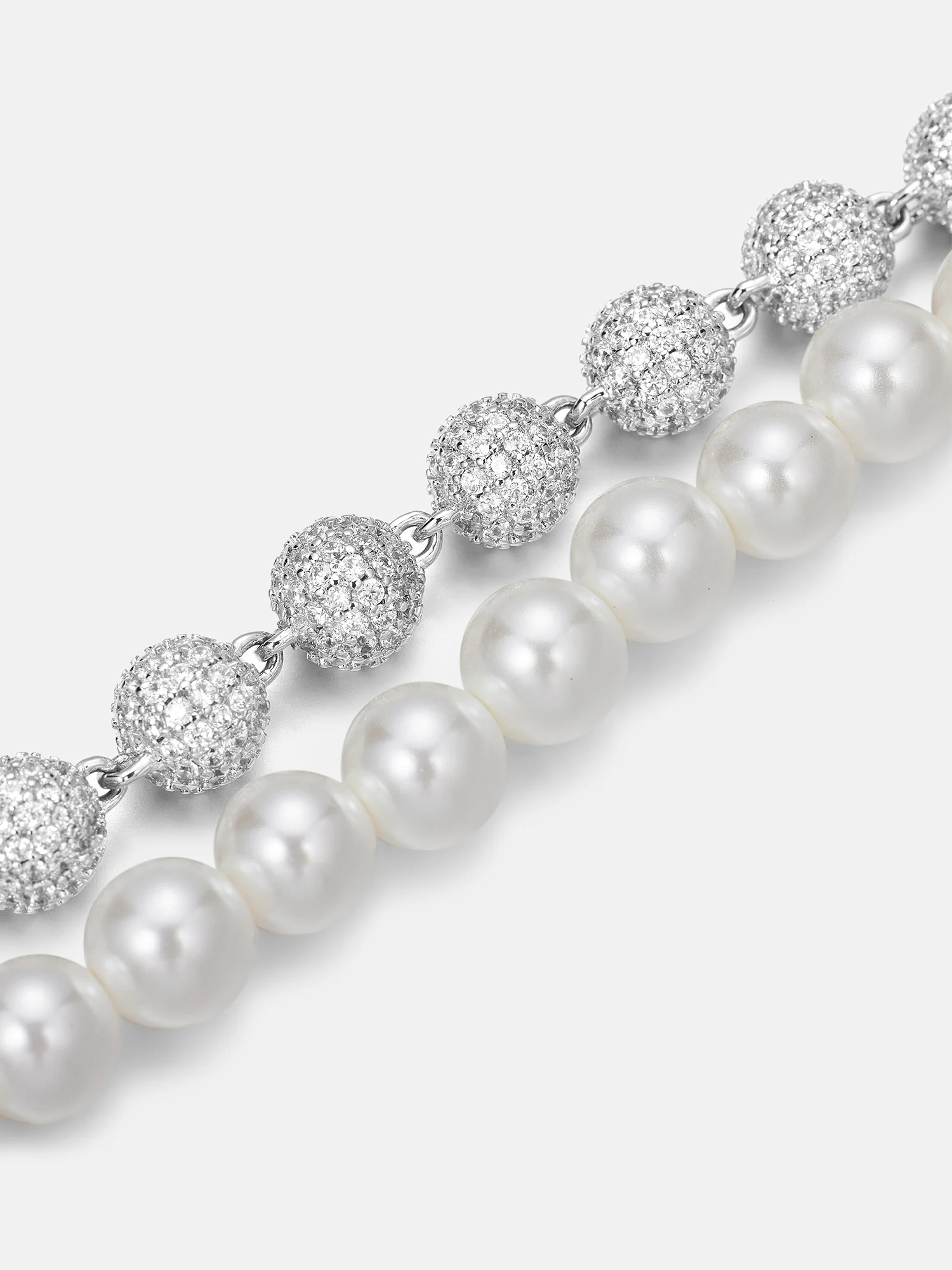 S925 Moissanite & Pearl Ball Chain - Image 2