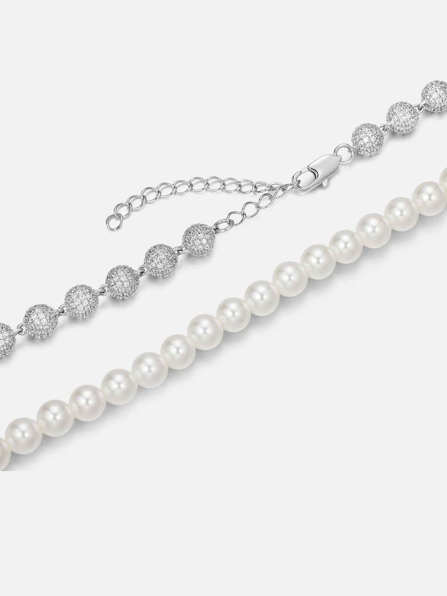 S925 Moissanite & Pearl Ball Chain - Image 3