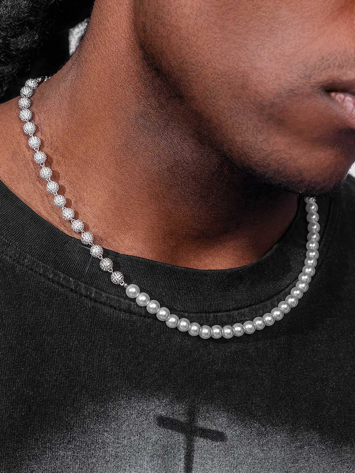 S925 Moissanite & Pearl Ball Chain - Image 5