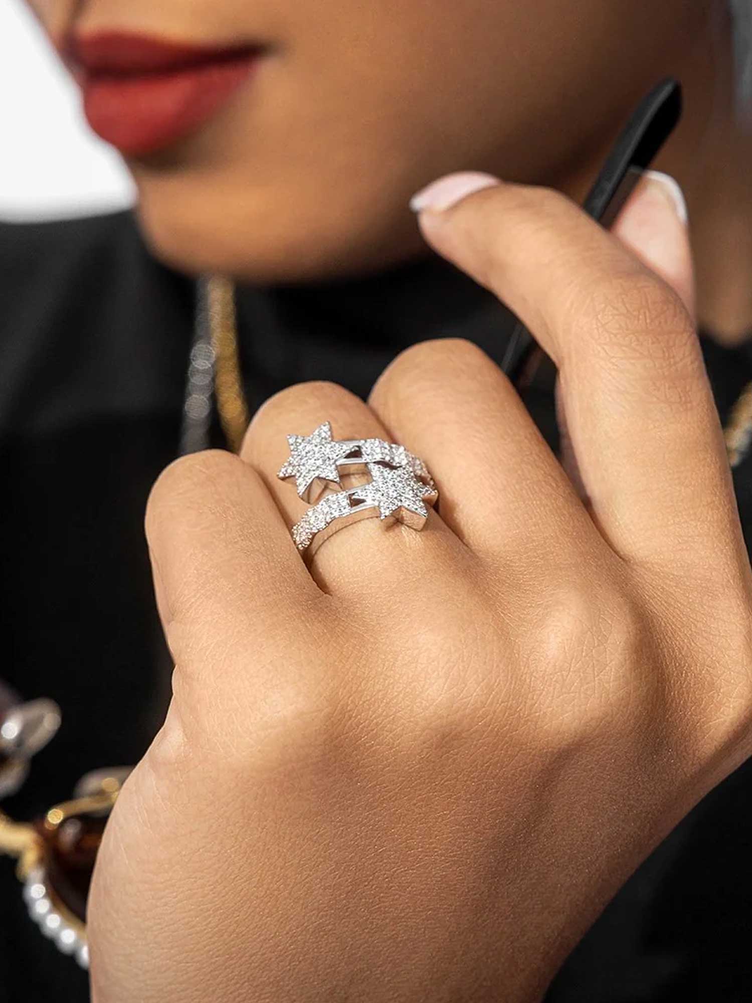 S925 Moissanite Pentagram Ring - Image 6