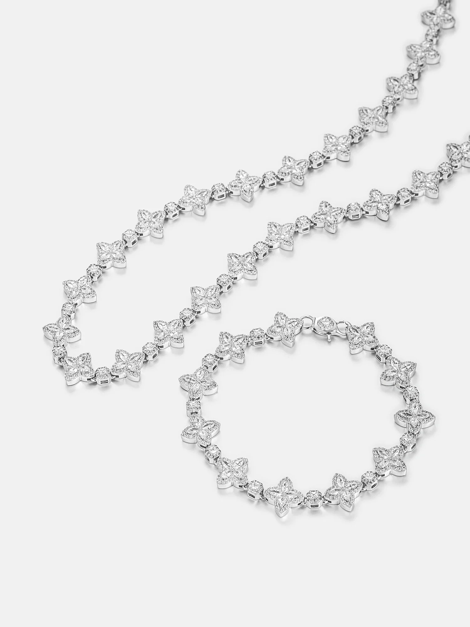 S925 Moissanite Princess Flower Chain Or Bracelet - Image 6