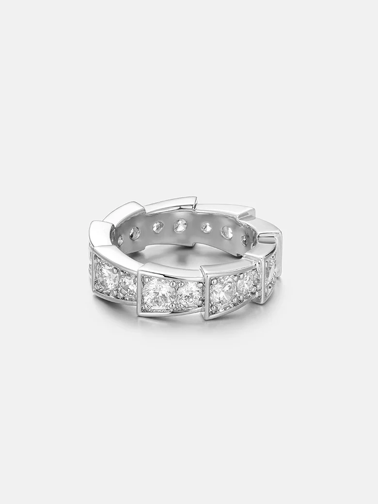 S925 Moissanite Progressive Circle Ring - Image 3