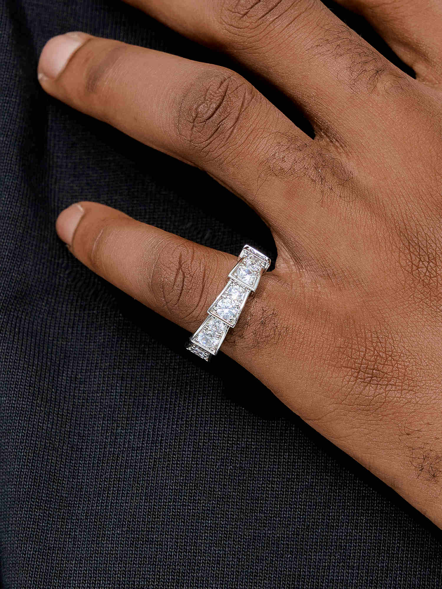 S925 Moissanite Progressive Circle Ring - Image 4