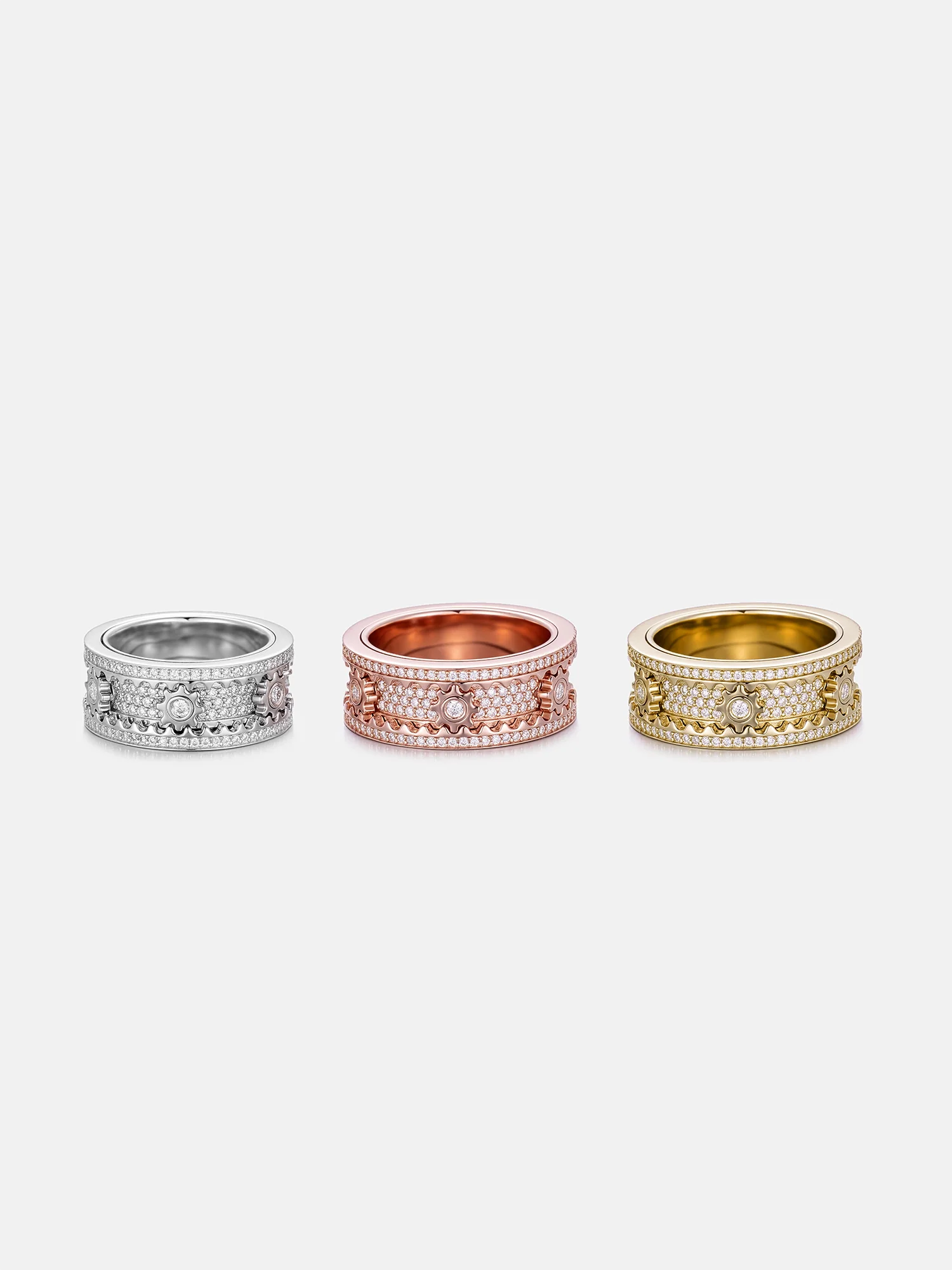 Custom S925 Moissanite Rotatable Cogwheel Ring - Image 2
