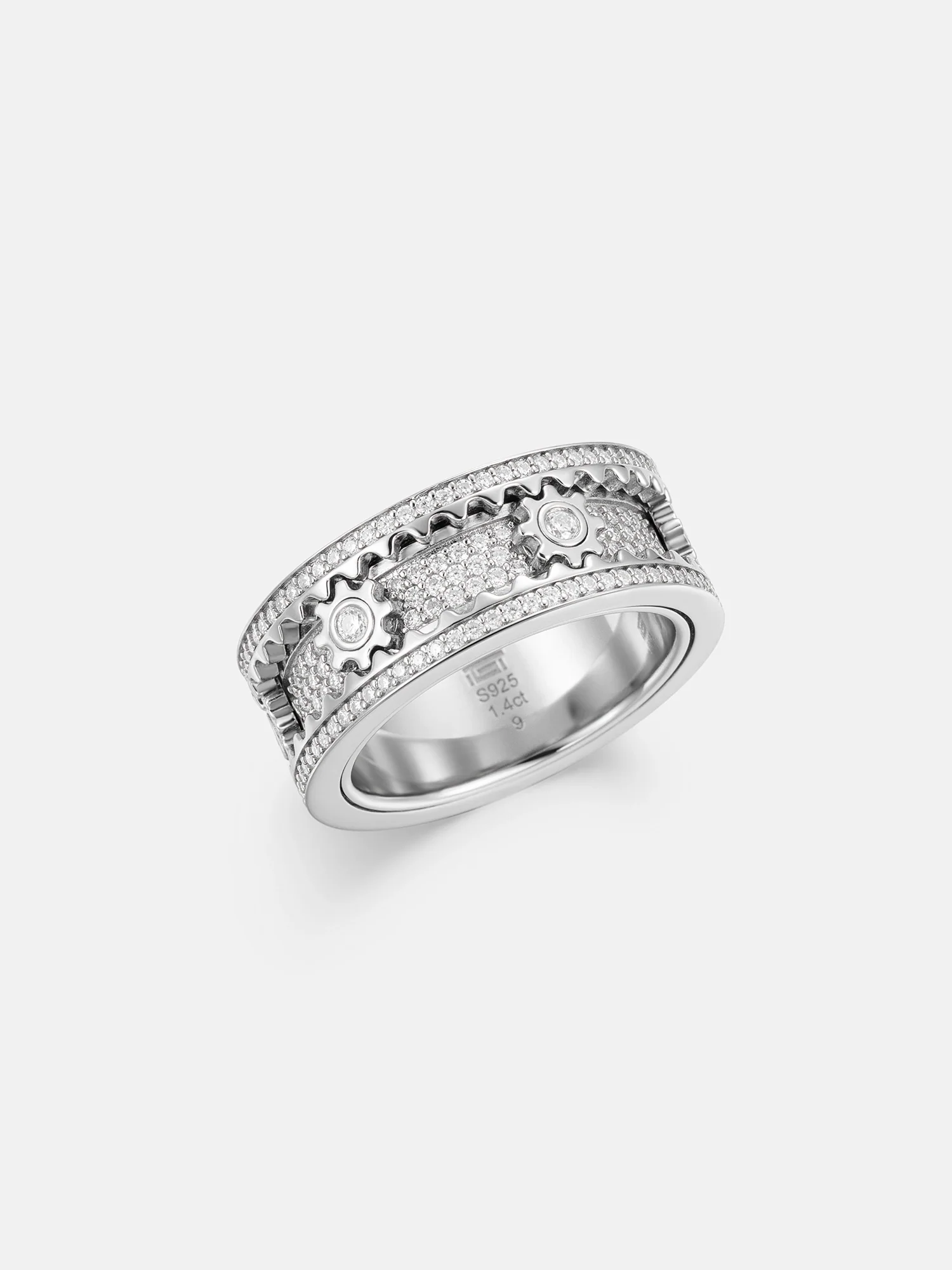 Custom S925 Moissanite Rotatable Cogwheel Ring - Image 3