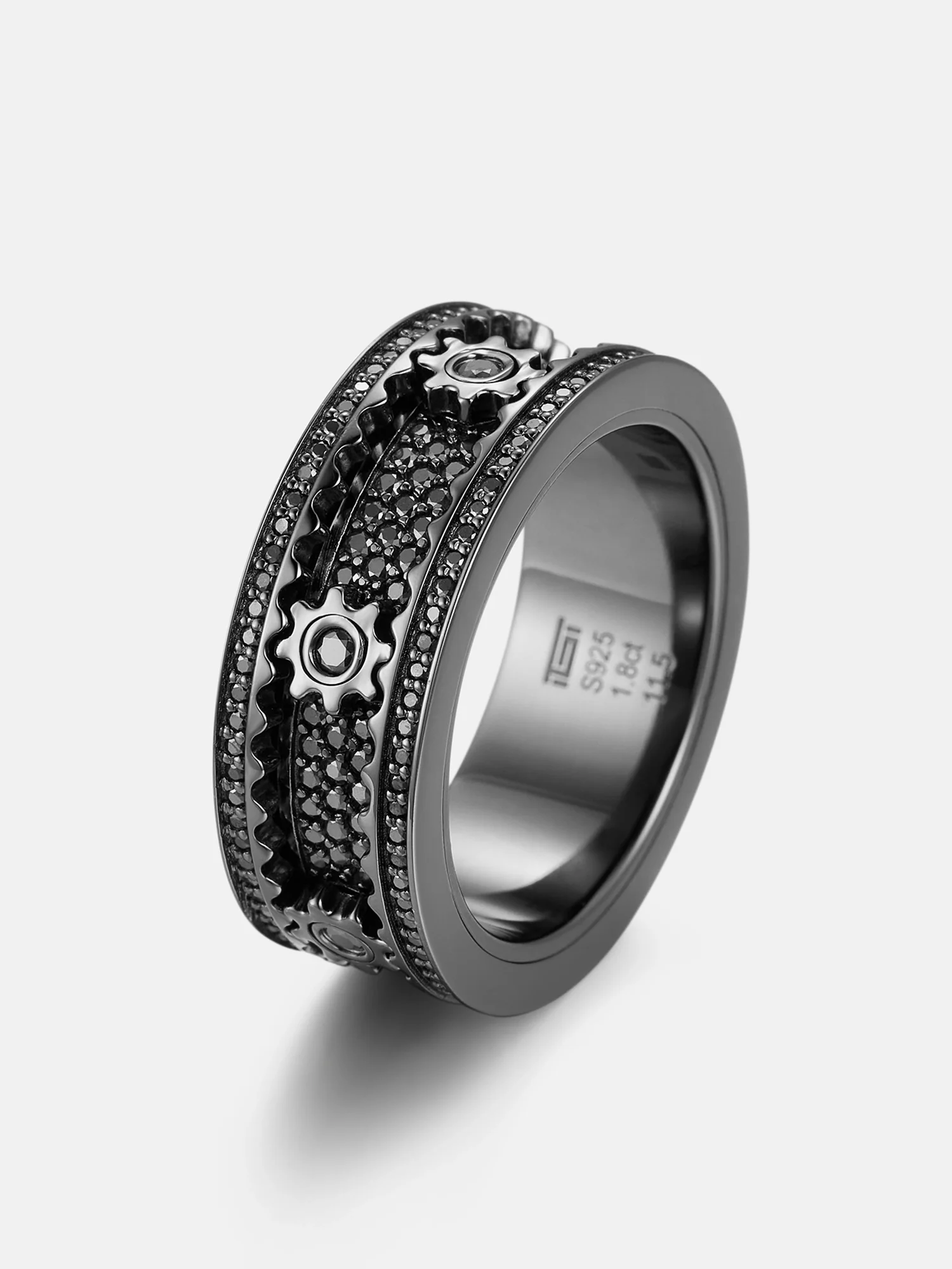 Custom S925 Moissanite Rotatable Cogwheel Ring - Image 4