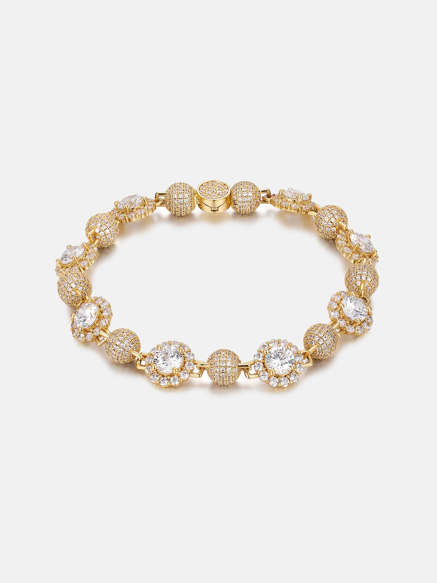 S925 Moissanite Round Ball Flower Bracelet - Image 2