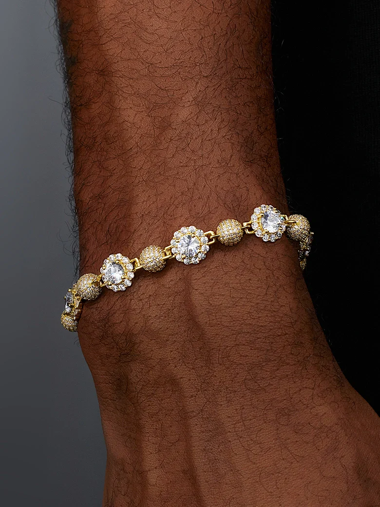 S925 Moissanite Round Ball Flower Bracelet - Image 6