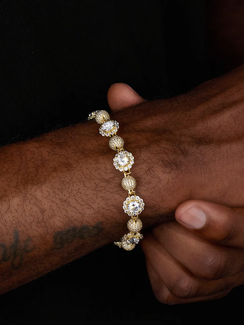 S925 Moissanite Round Ball Flower Bracelet - Image 7