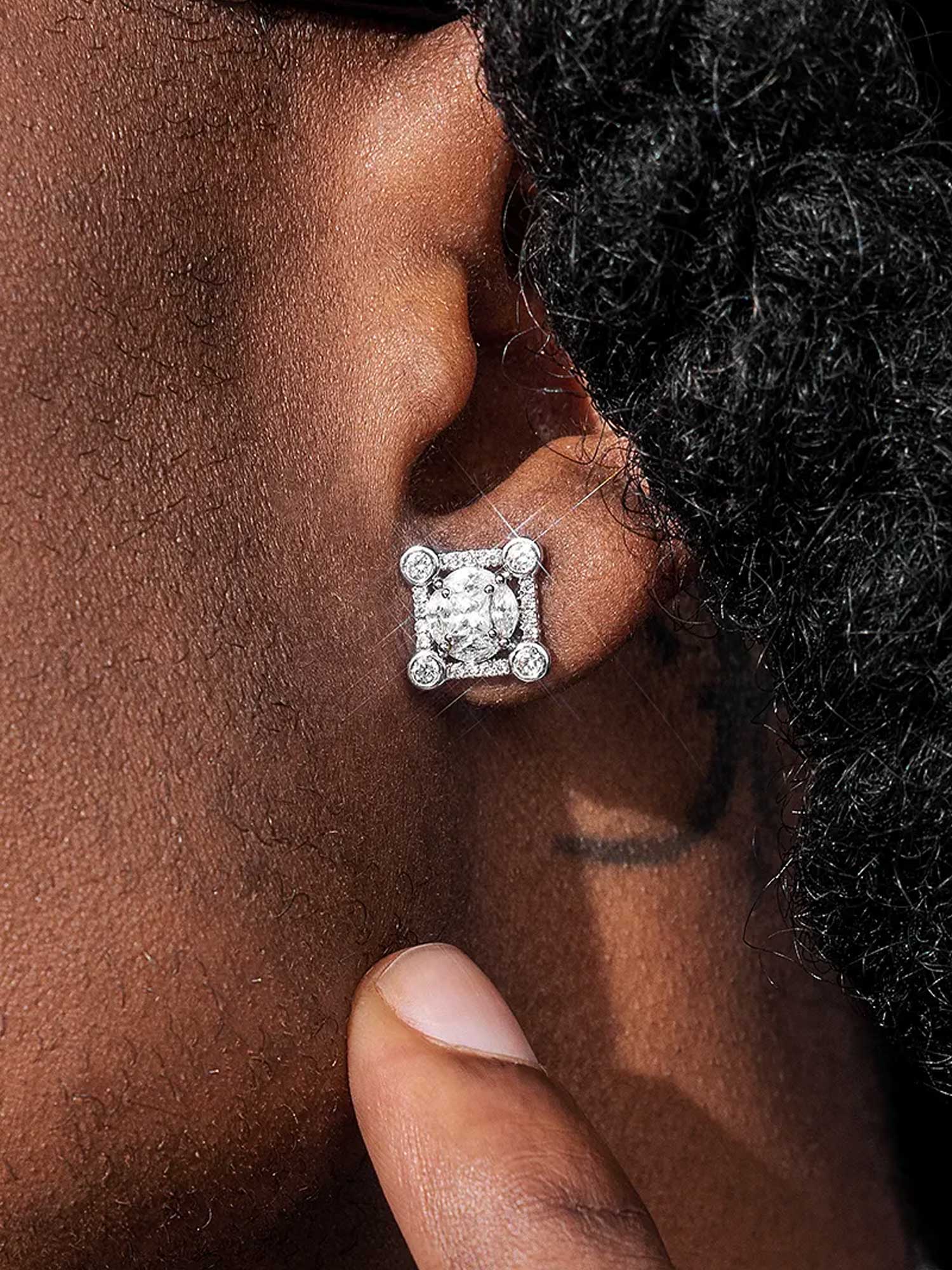 S925 Moissanite Solitaire Square Stud Earrings - Image 6