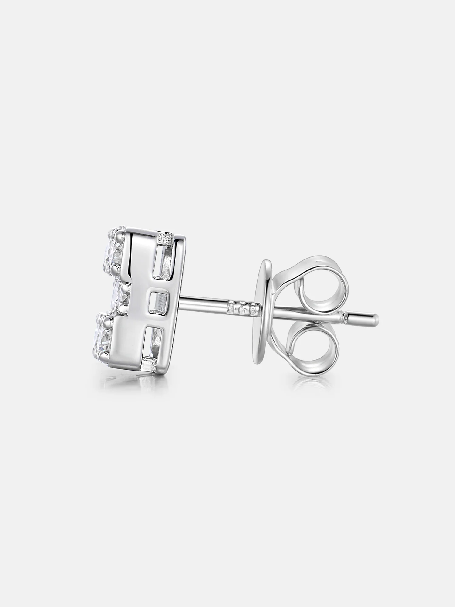 S925 Moissanite Square Cross Cluster Earrings - Image 4