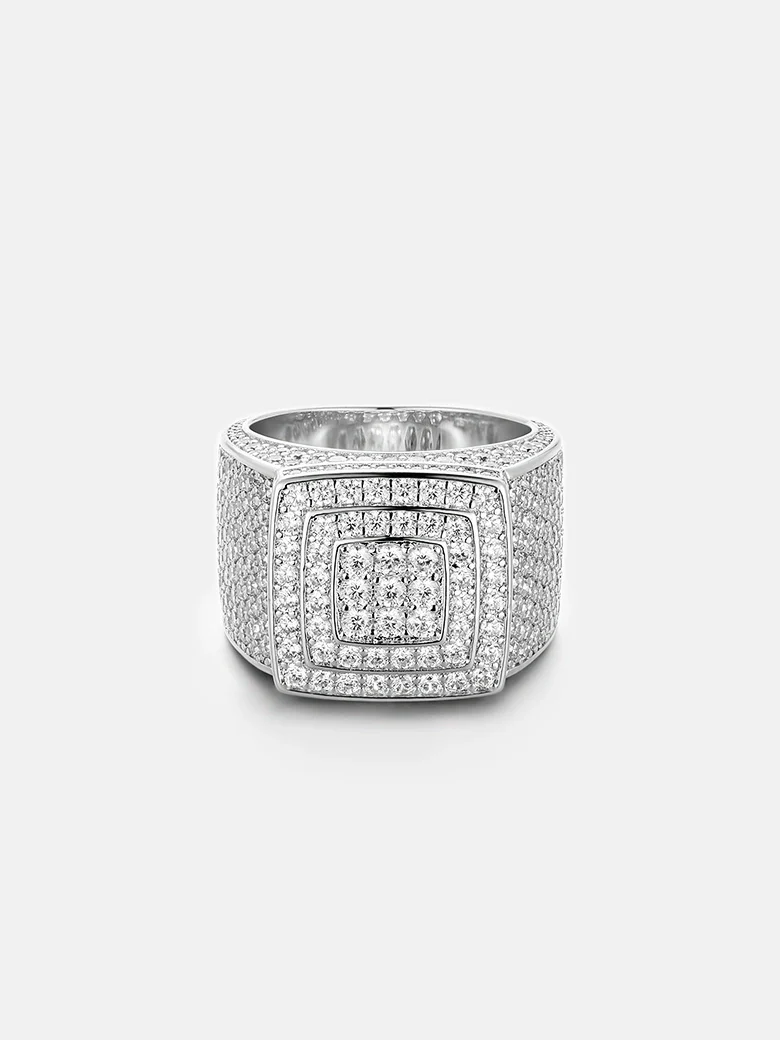 S925 Moissanite Square Progressive Ring