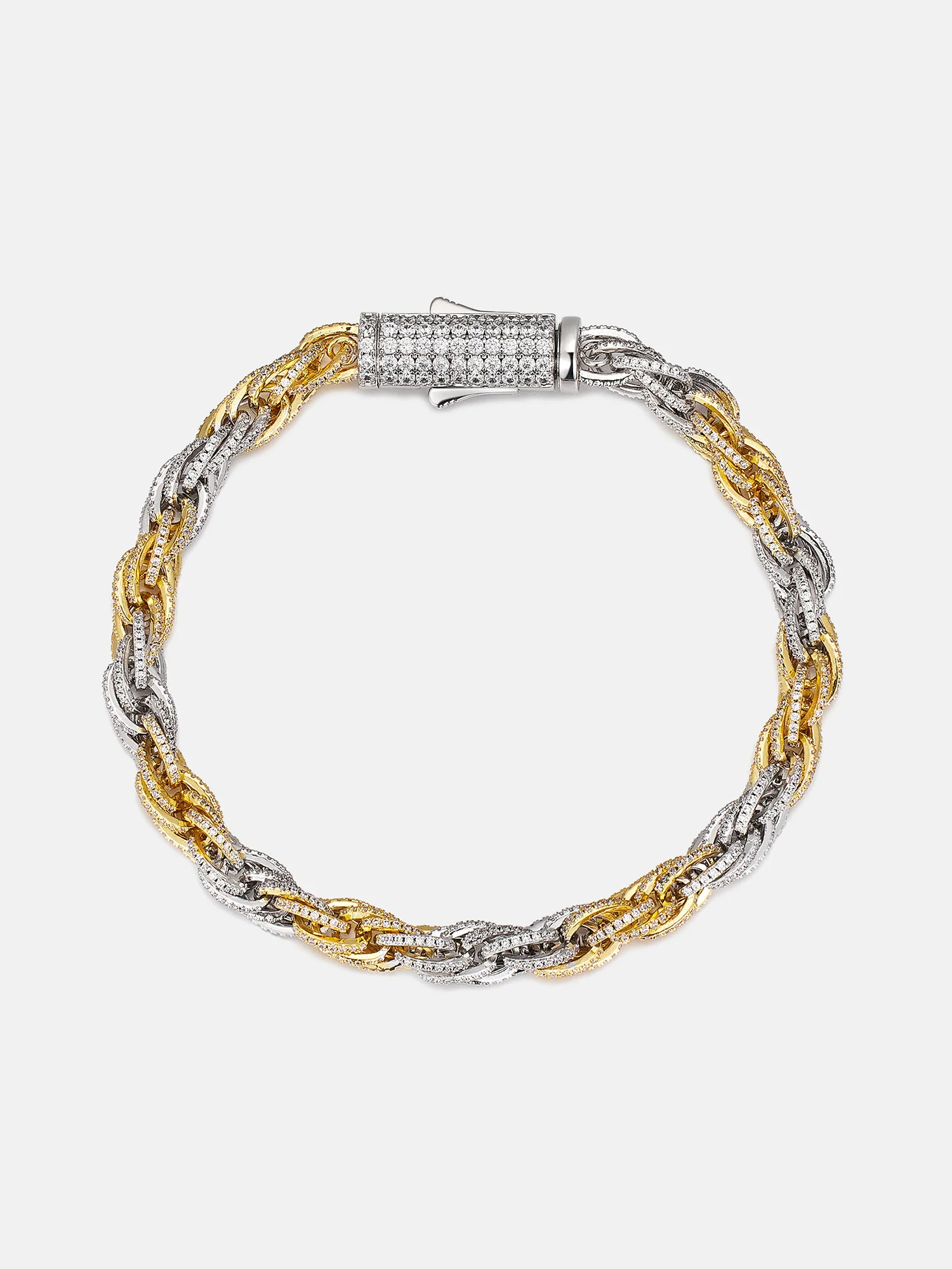 S925 Moissanite Two Tone 5mm Rope Chain Or Bracelet - Image 2