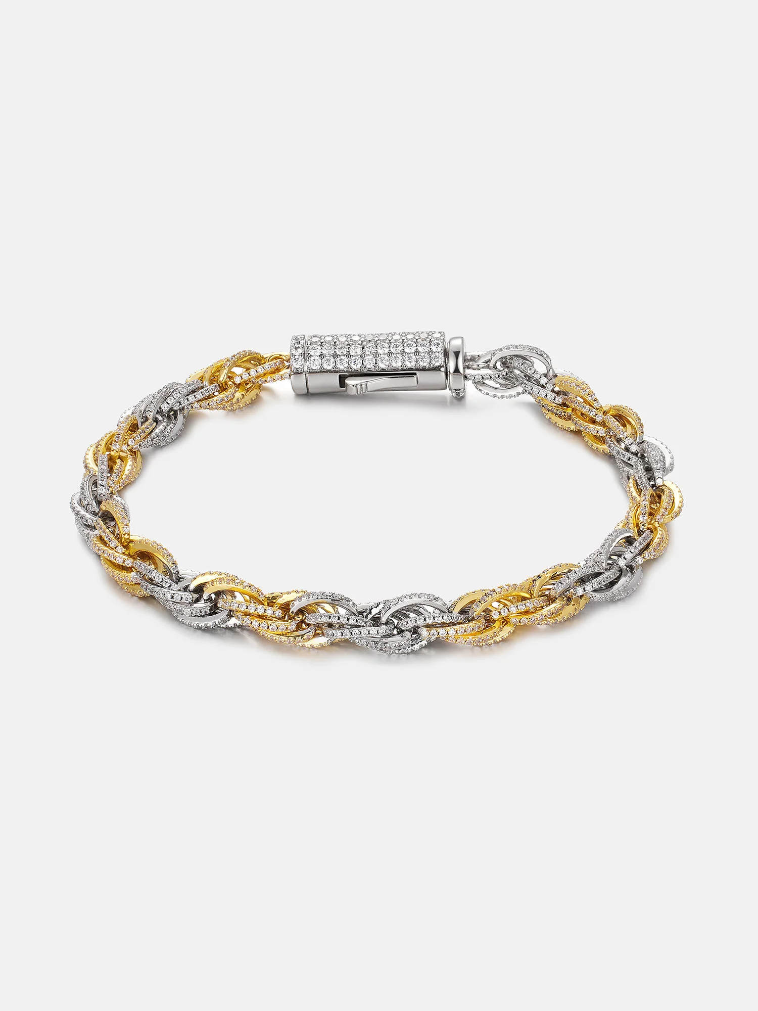 S925 Moissanite Two Tone 5mm Rope Chain Or Bracelet - Image 3