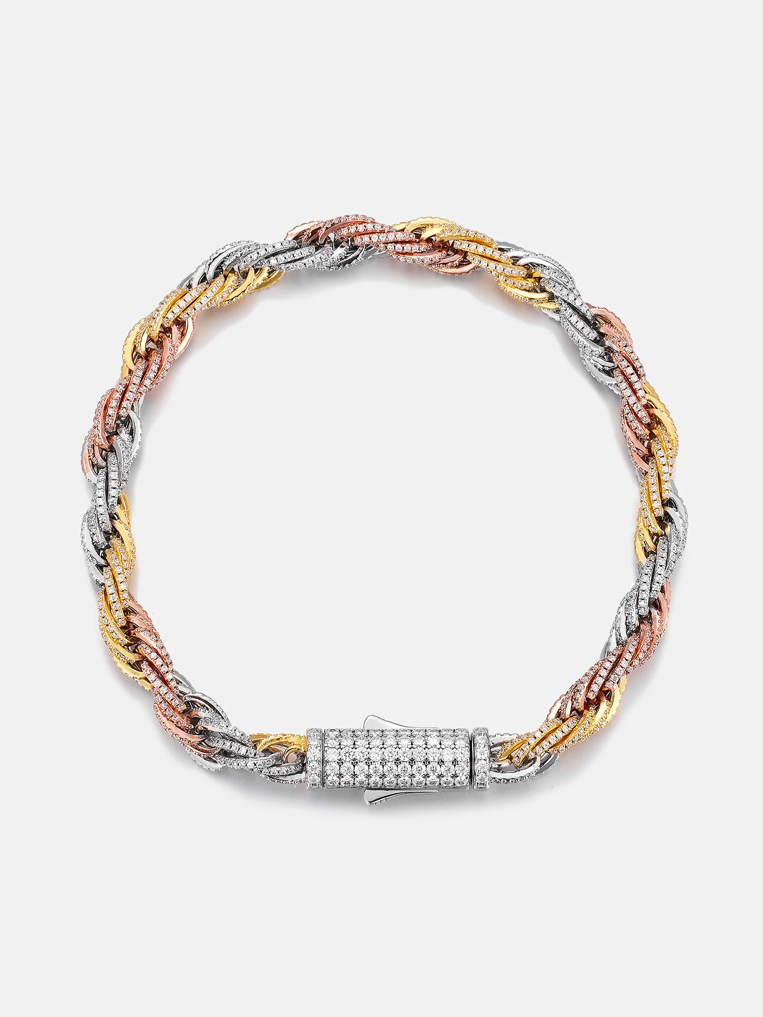 S925 Moissanite Two Tone 5mm Rope Chain Or Bracelet - Image 4