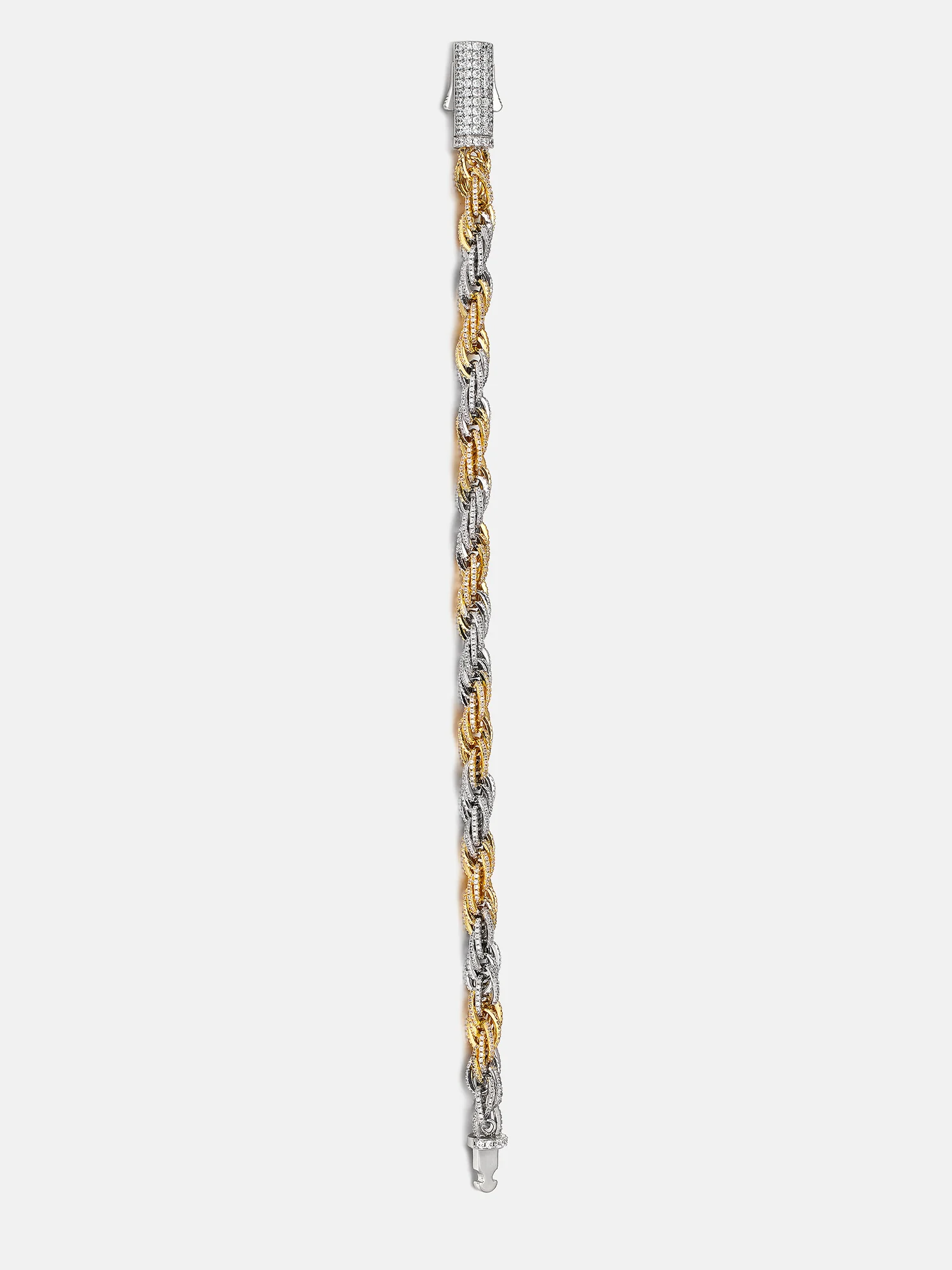 S925 Moissanite Two Tone 5mm Rope Chain Or Bracelet - Image 5
