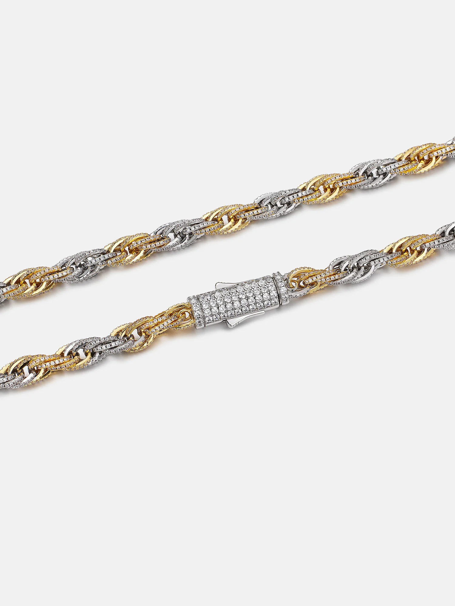S925 Moissanite Two Tone 5mm Rope Chain Or Bracelet - Image 6
