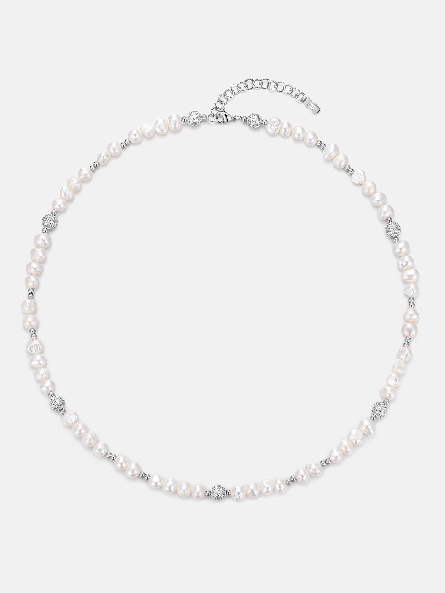 S925 Pearl Moissanite Beaded Chain - Image 2