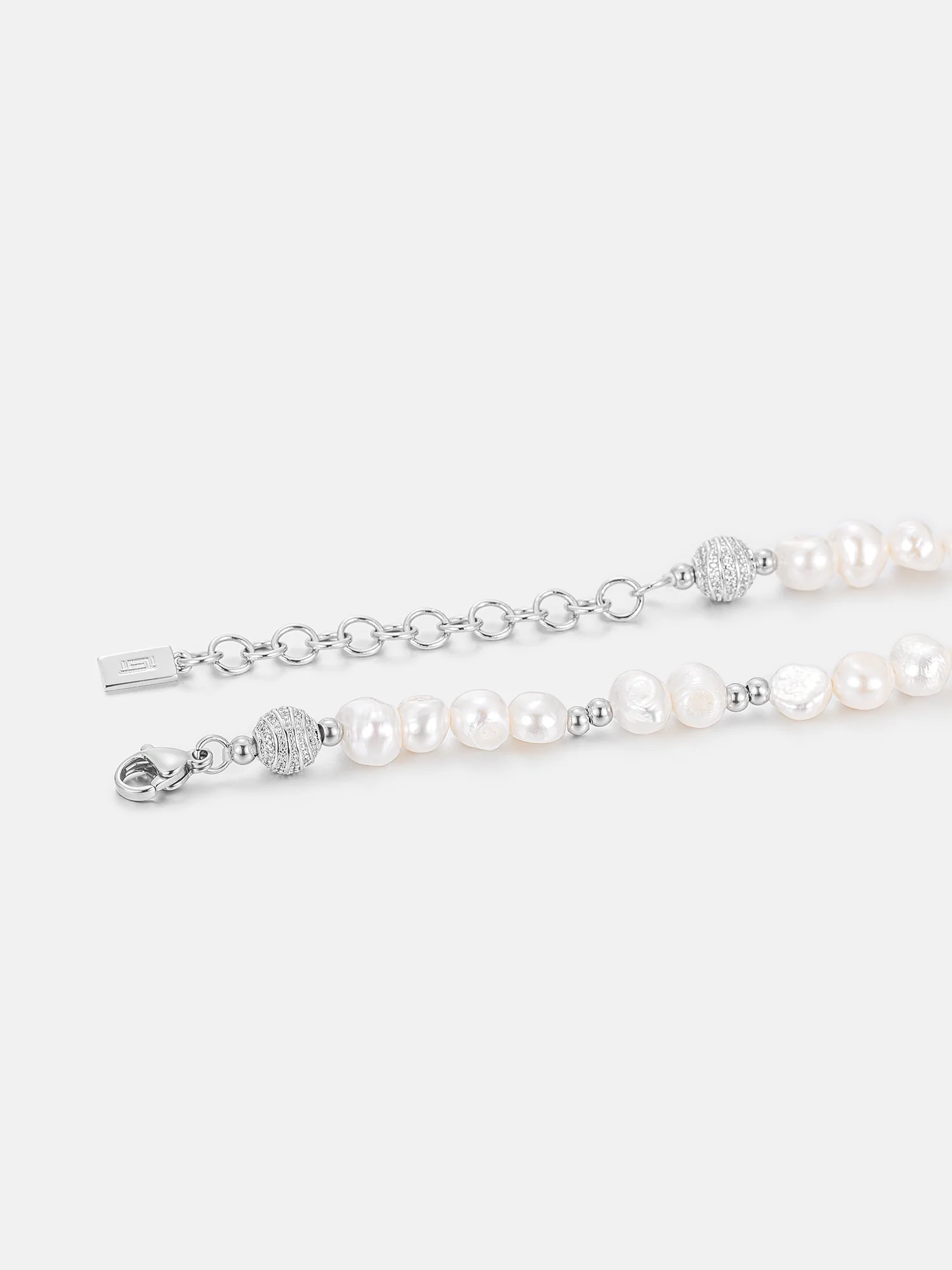 S925 Pearl Moissanite Beaded Chain - Image 3