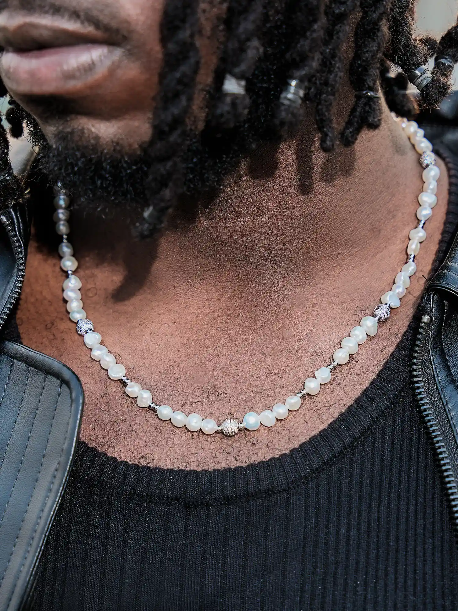 S925 Pearl Moissanite Beaded Chain - Image 5