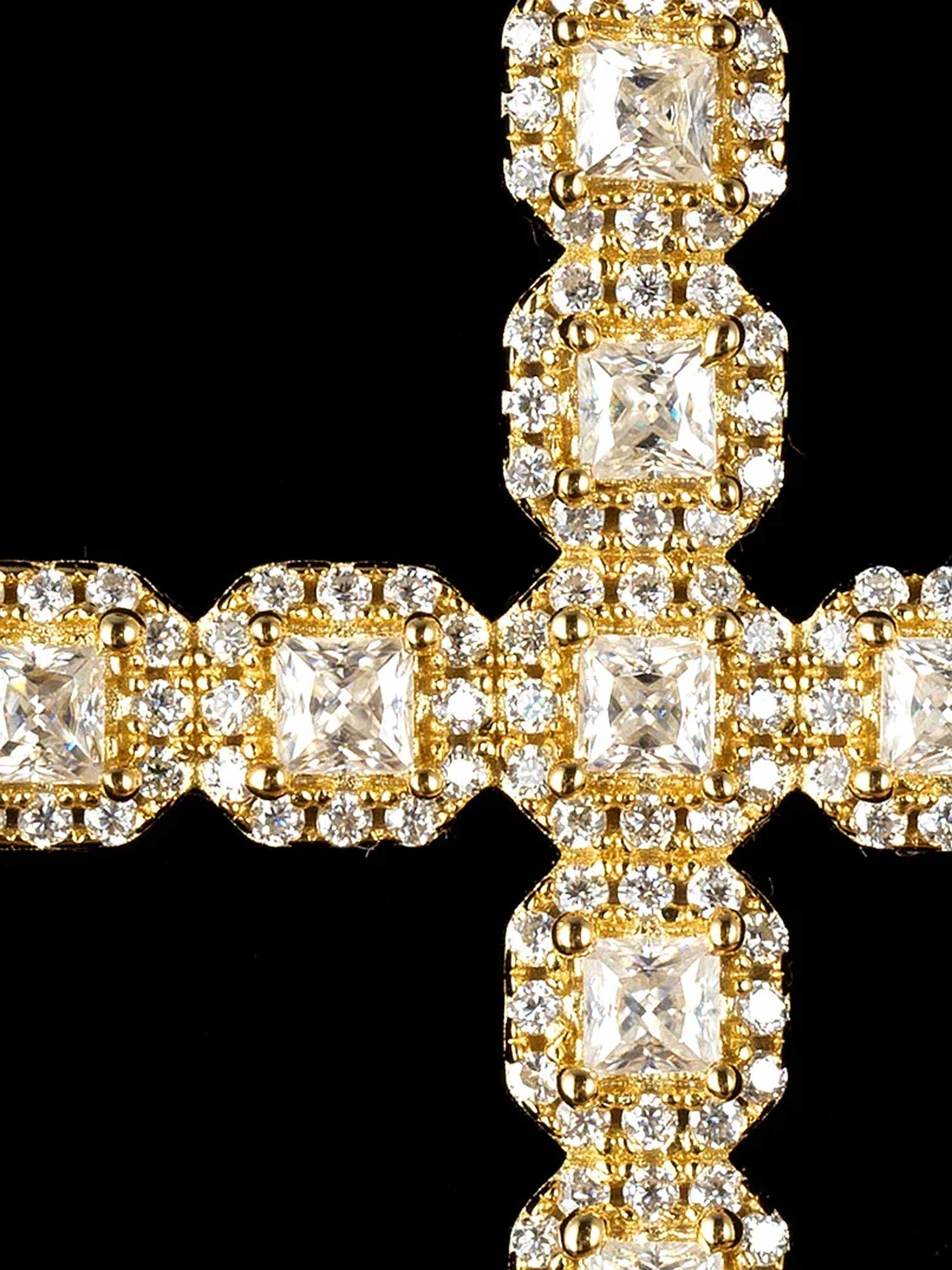 S925 Princess Cut Moissanite Cross Pendant - Image 2