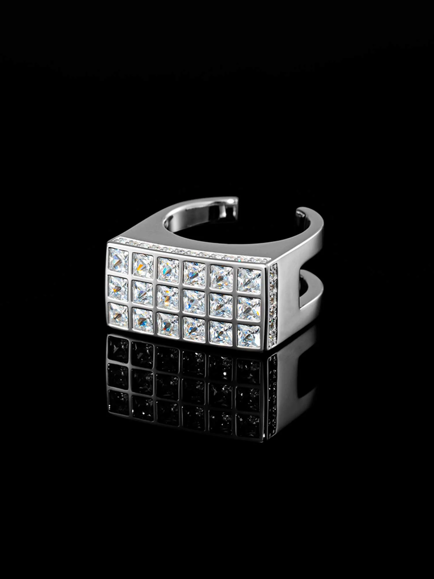 S925 Rectangular Princess Cut Ring - Image 2