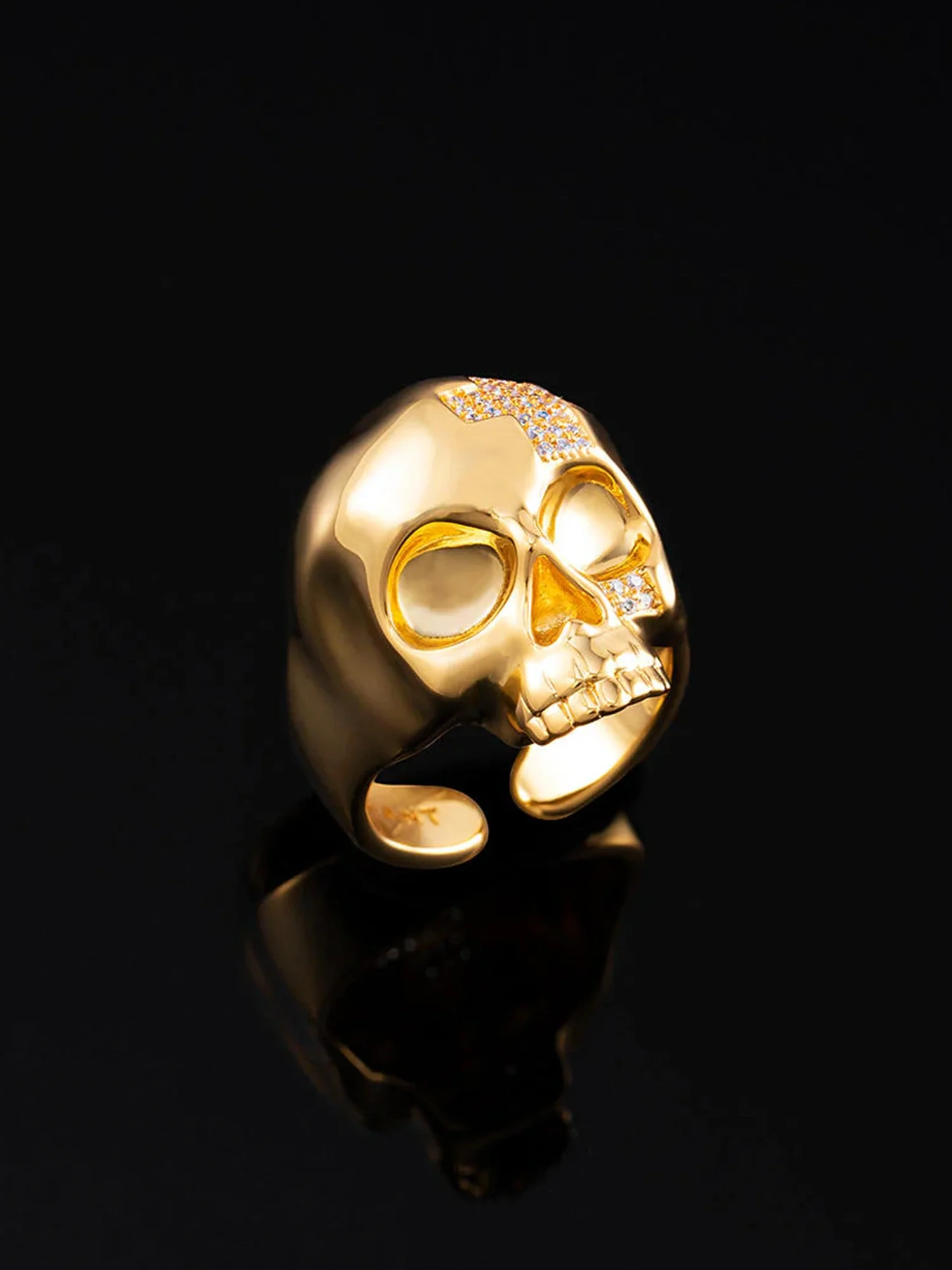 Sacred Cross Skull Ring in Yellow Gold - Image 3