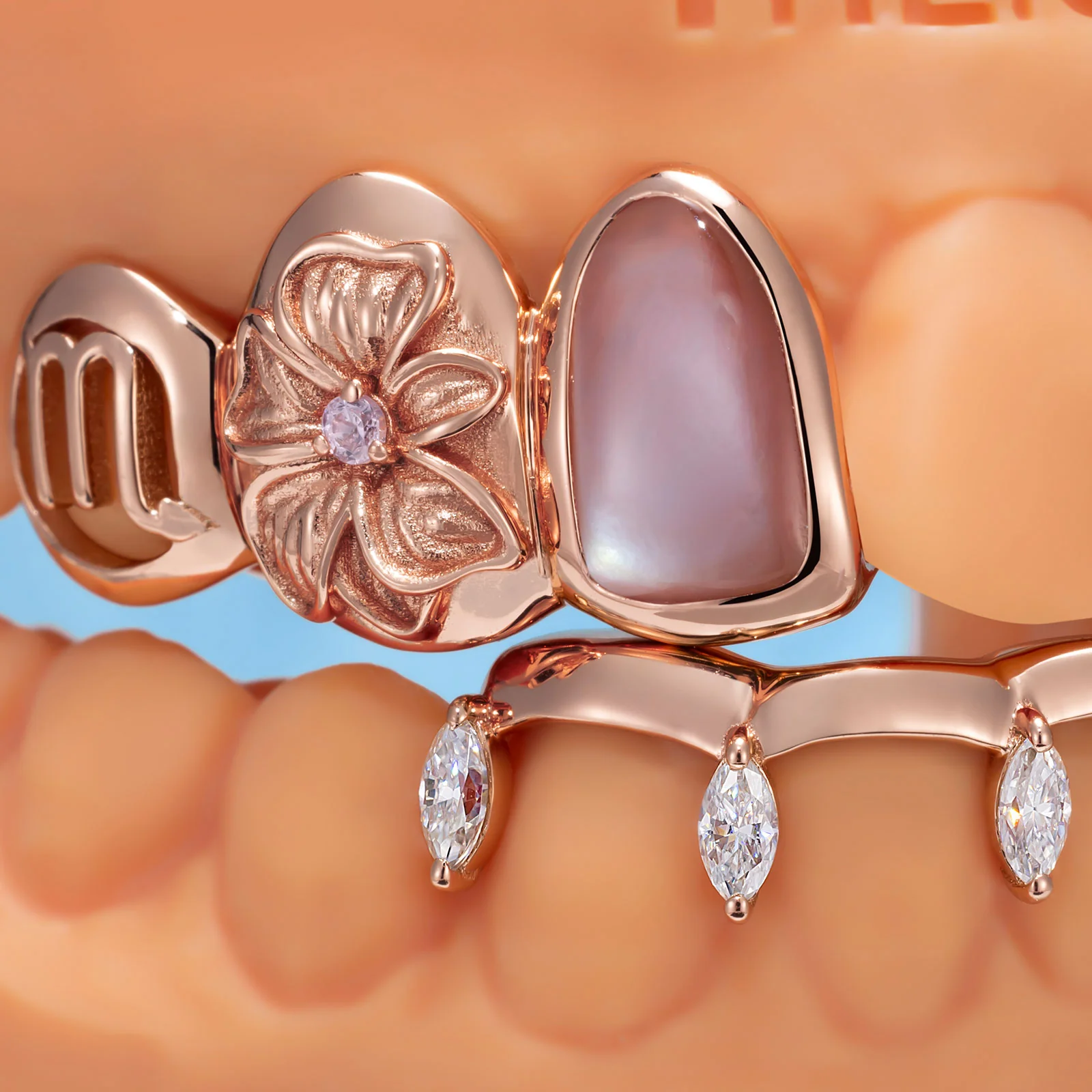 "Scorpio Peony" Marquise Bar Set - Image 2