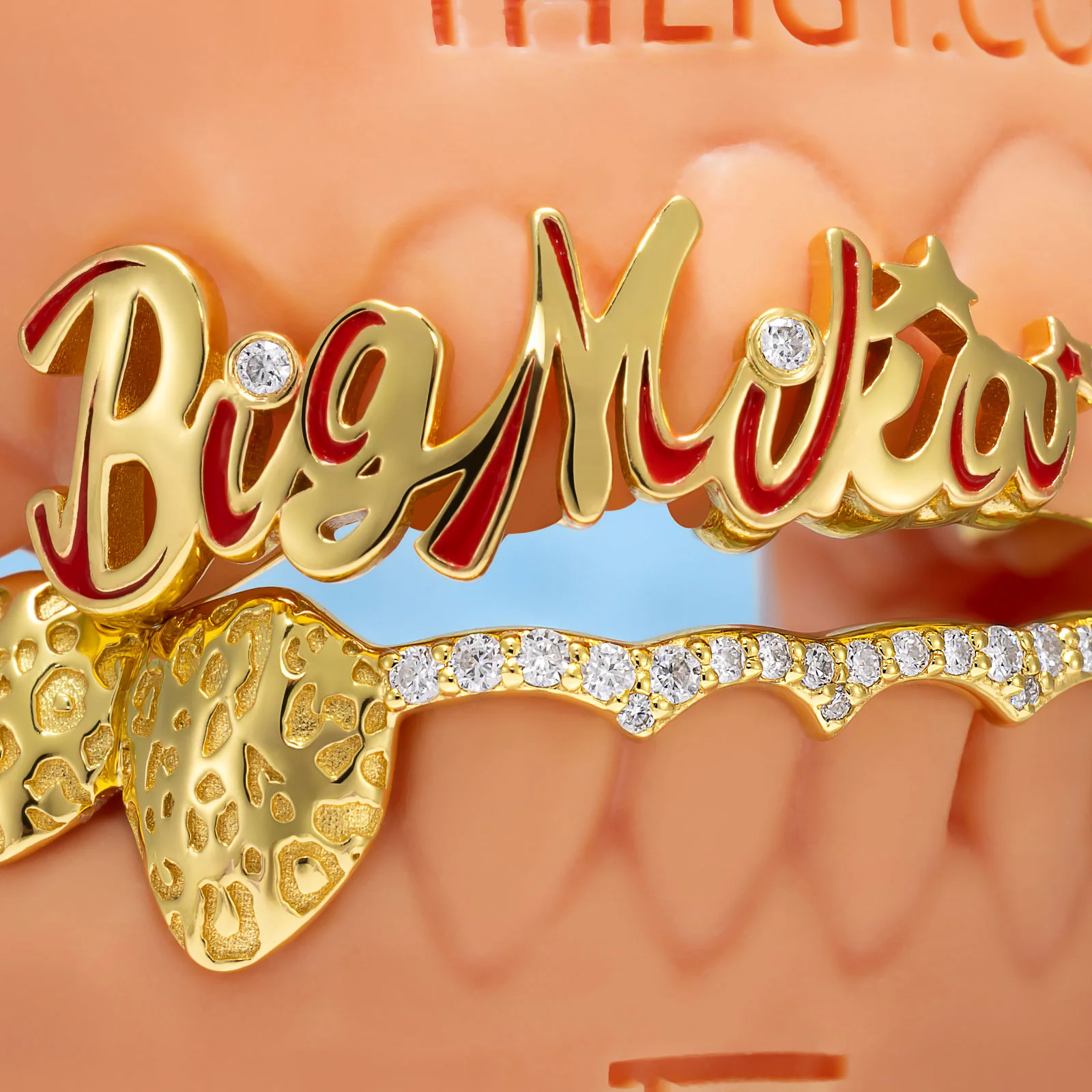 Script Initial Grillz w Leopard Print - Image 2