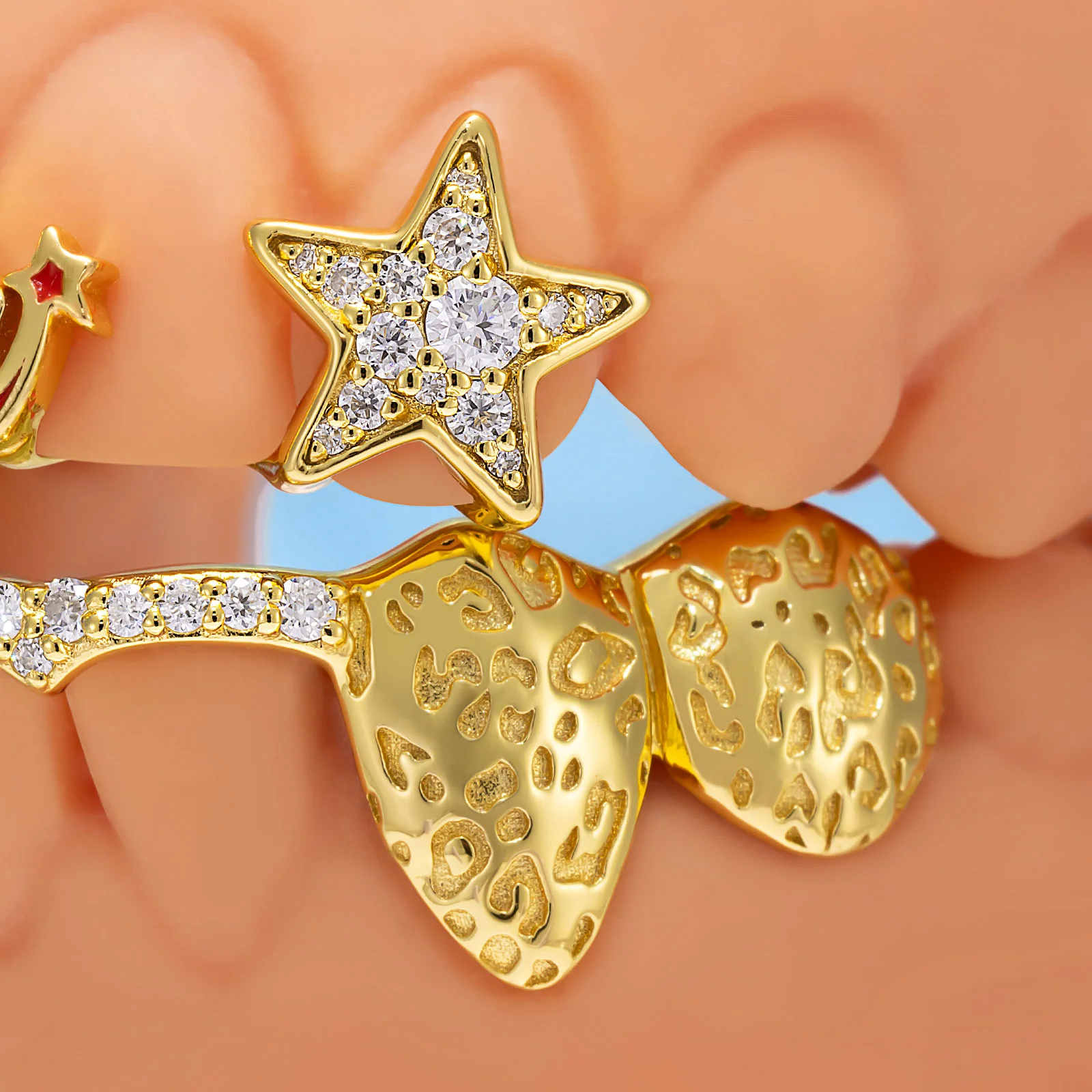 Script Initial Grillz w Leopard Print - Image 3