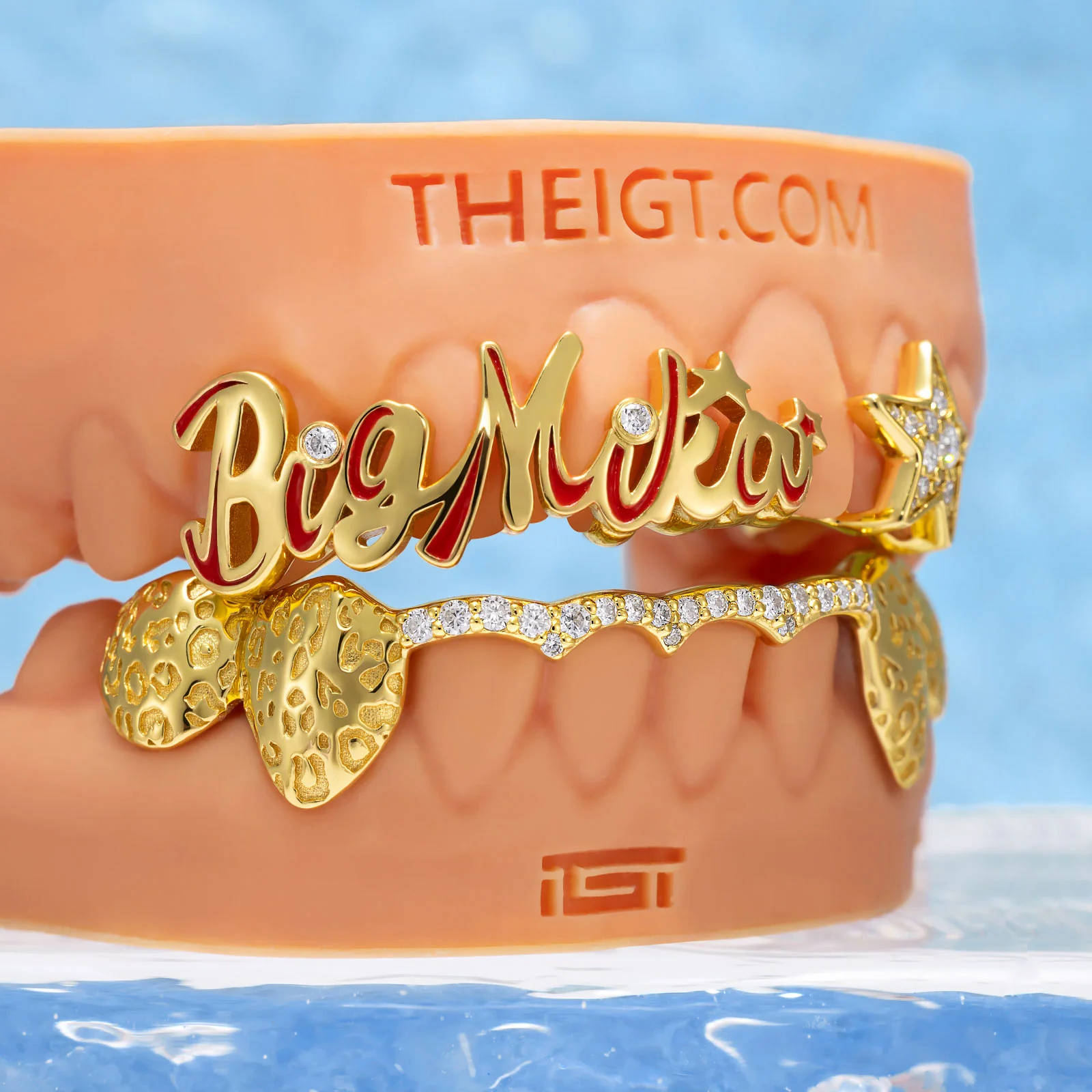 Script Initial Grillz w Leopard Print - Image 4