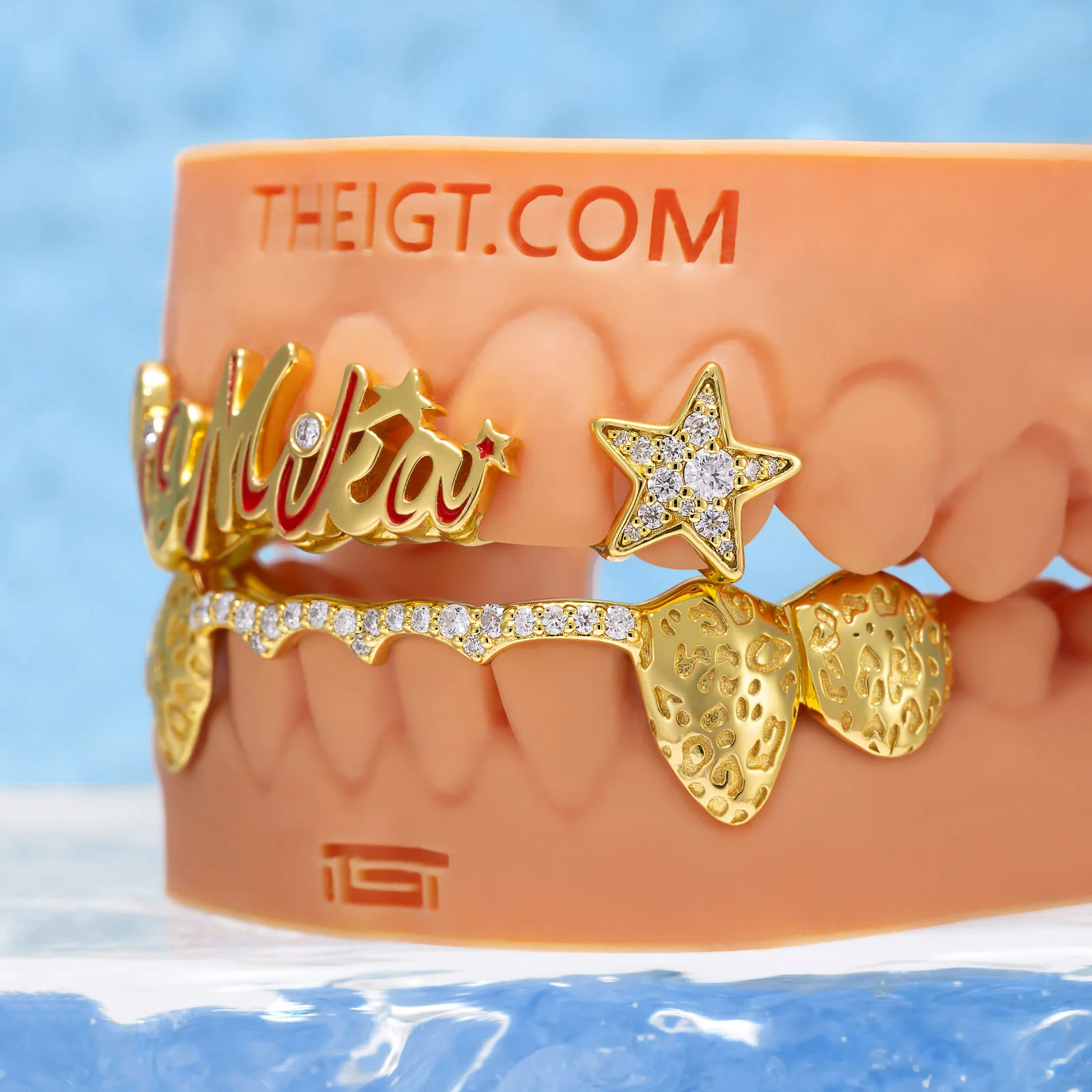 Script Initial Grillz w Leopard Print - Image 5