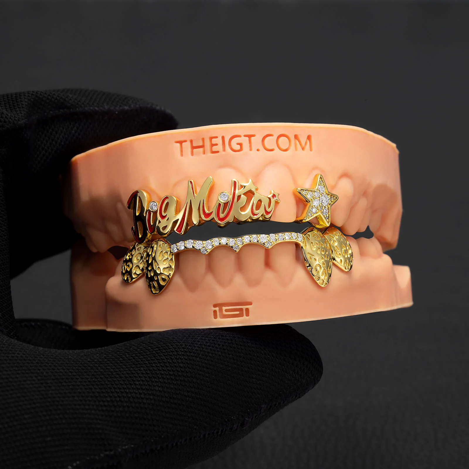 Script Initial Grillz w Leopard Print - Image 6